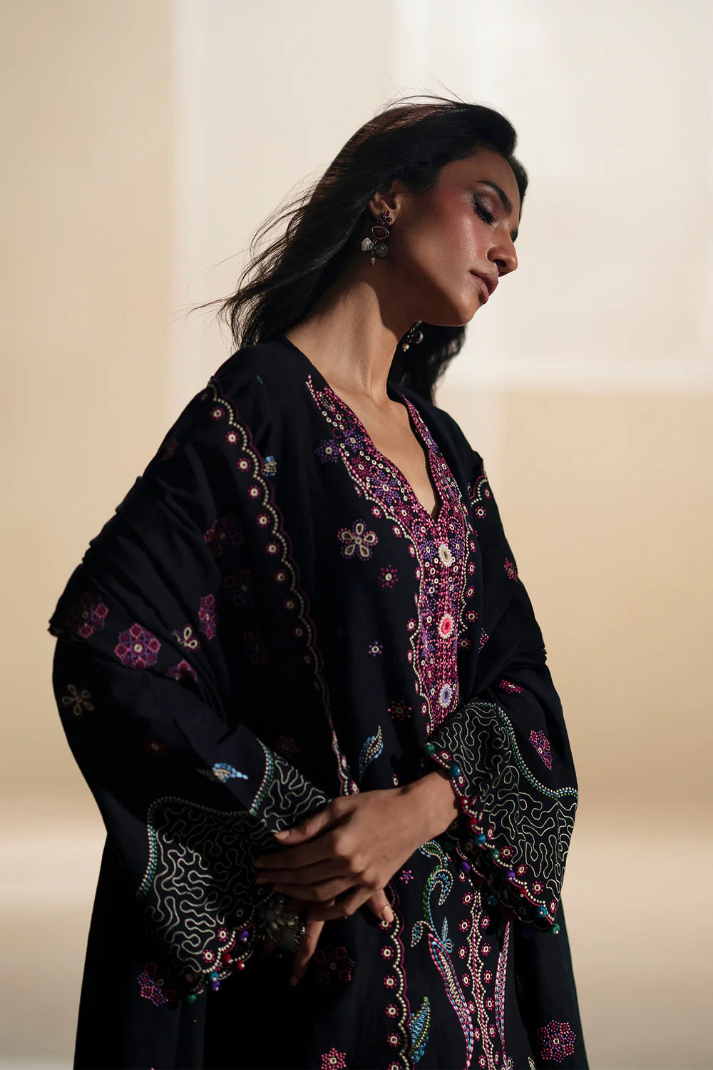 JET BLACK | E0782/203/902 | Unstitched Winter '25 | Ethnc