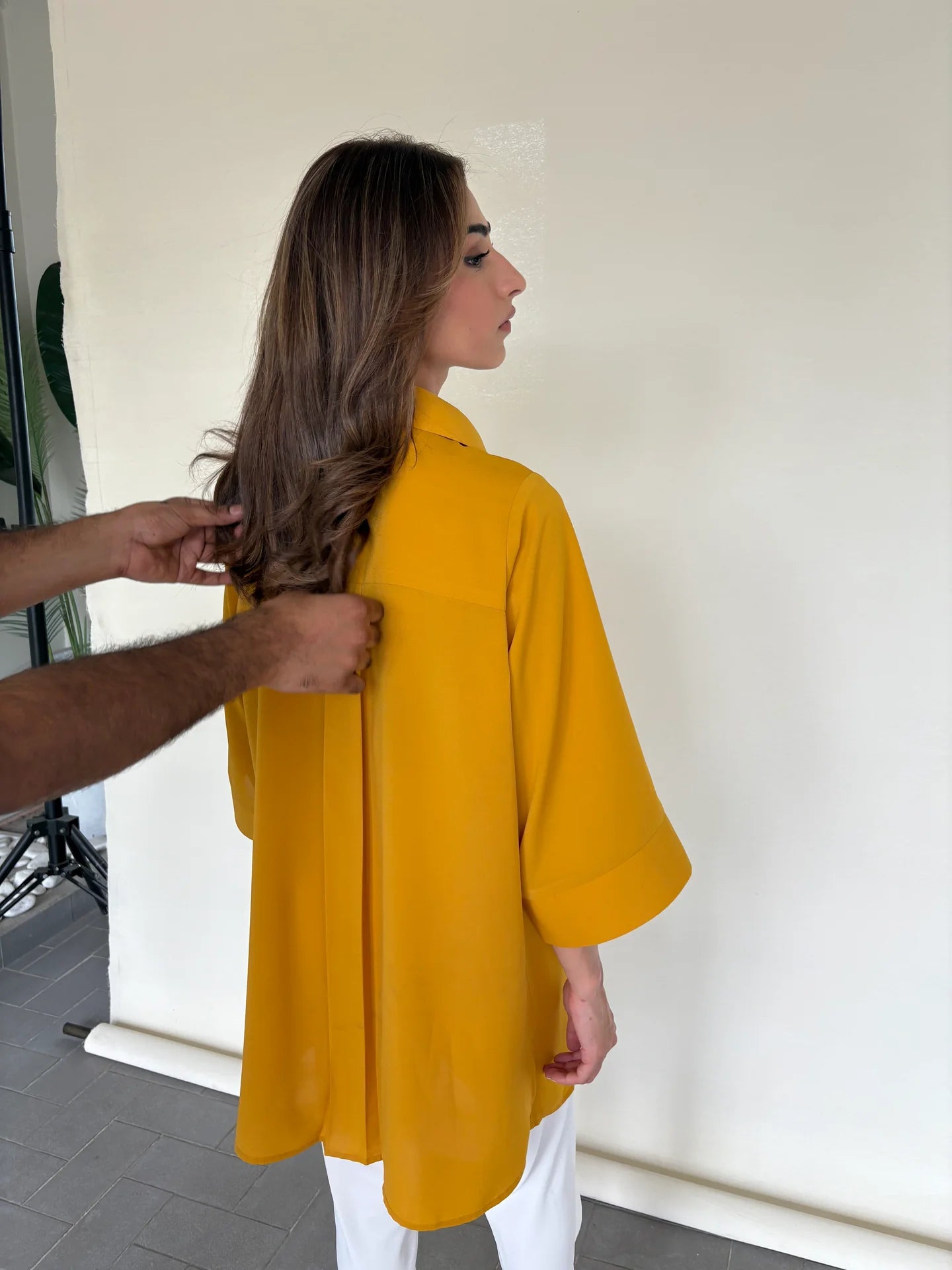 MUSTARD TOBY TUNIC WITH TULIP SHALWAR | Sak Atelier