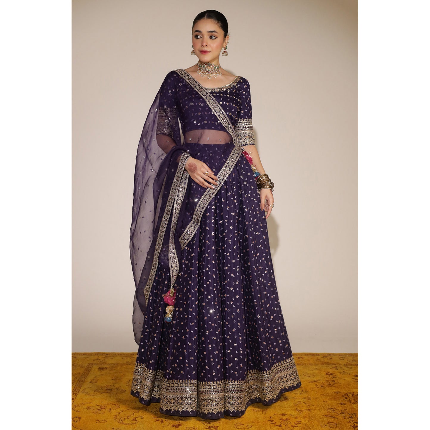 PURPLE LEHNGA CHOLI | SHEESHAM 24 / 25 DYOT