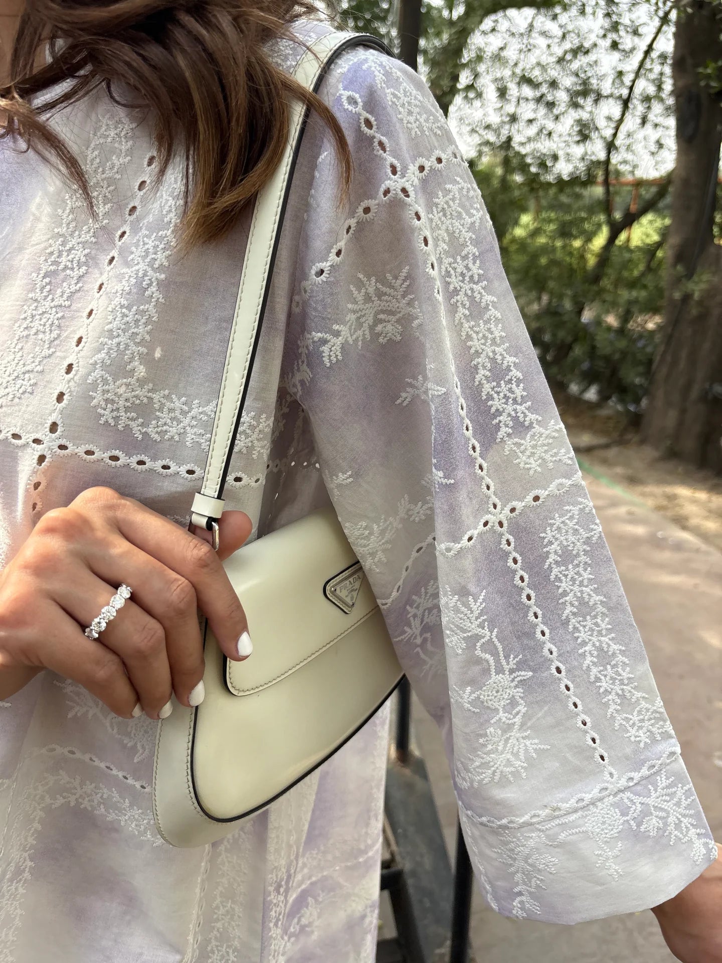 PURPLE TIE & DYE CHICKENKARI TOBY TUNIC WITH SKINNY SHALWAR | Sak Atelier
