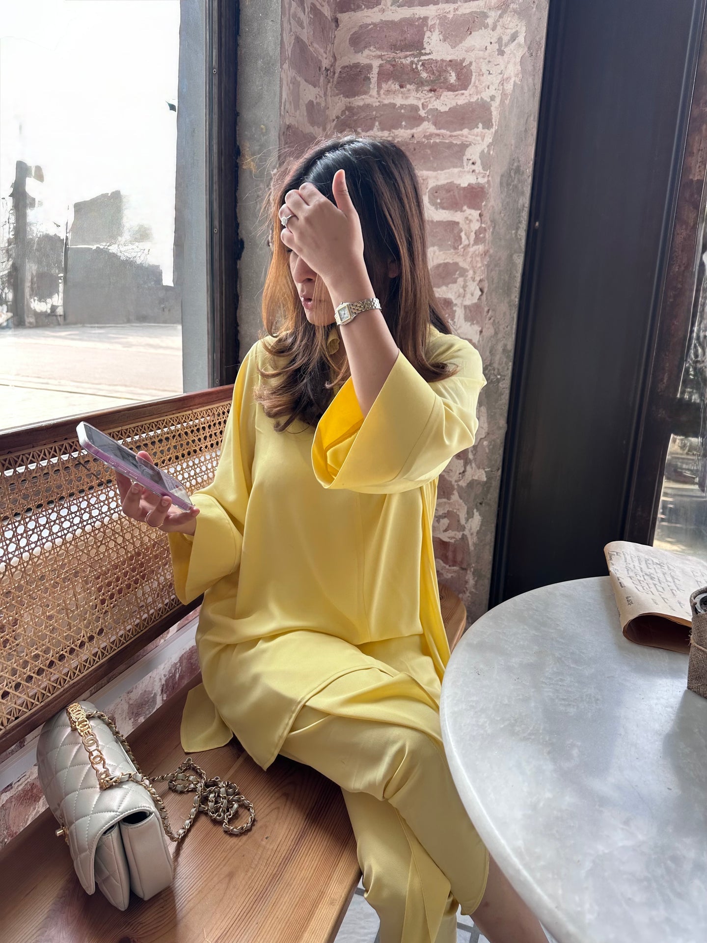 BUTTER YELLOW TOBY TUNIC WITH TULIP SHALWAR | Sak Atelier