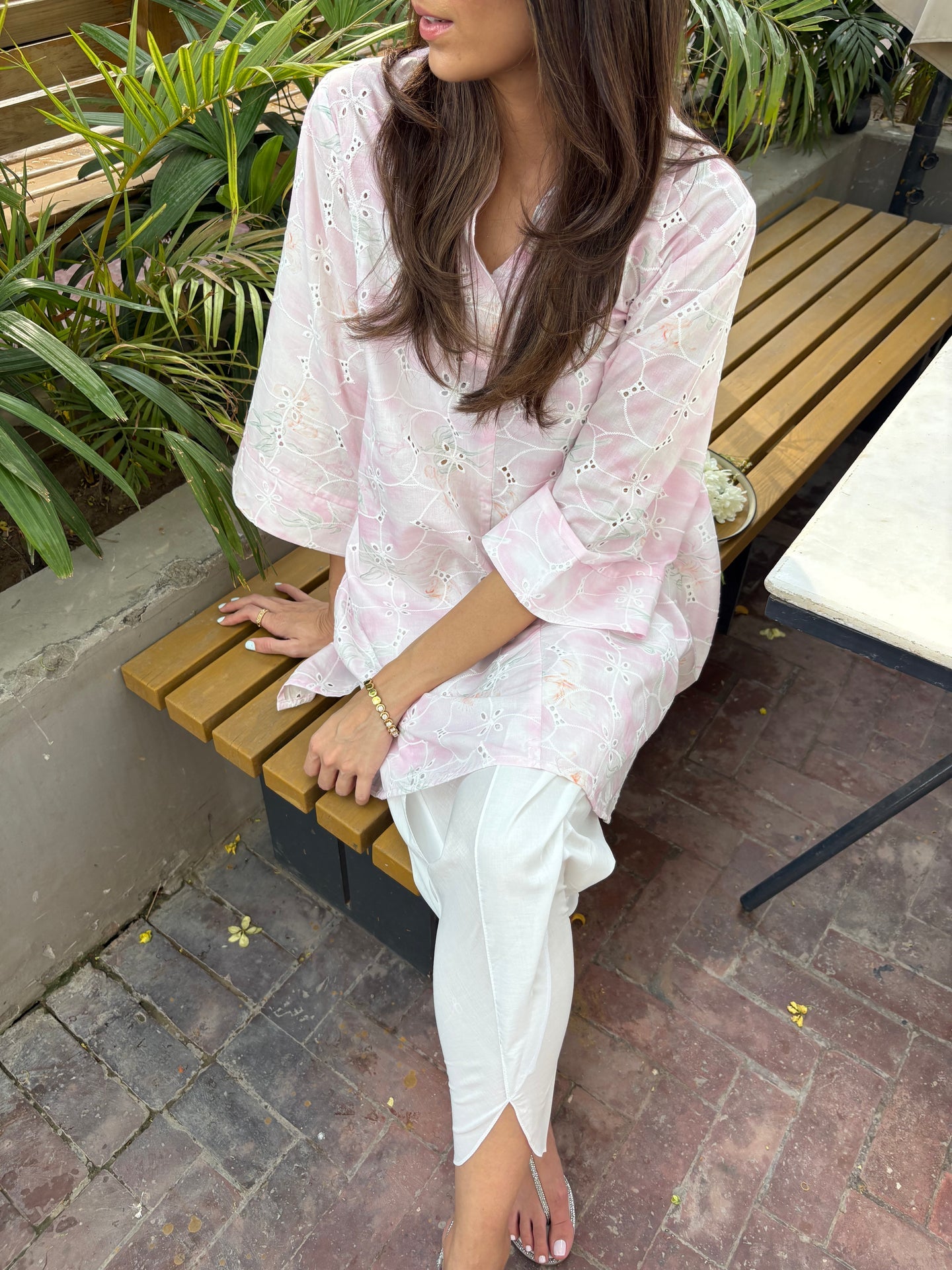 PINK LAWN TOBY TUNIC WITH TULIP SHALWAR | Sak Atelier