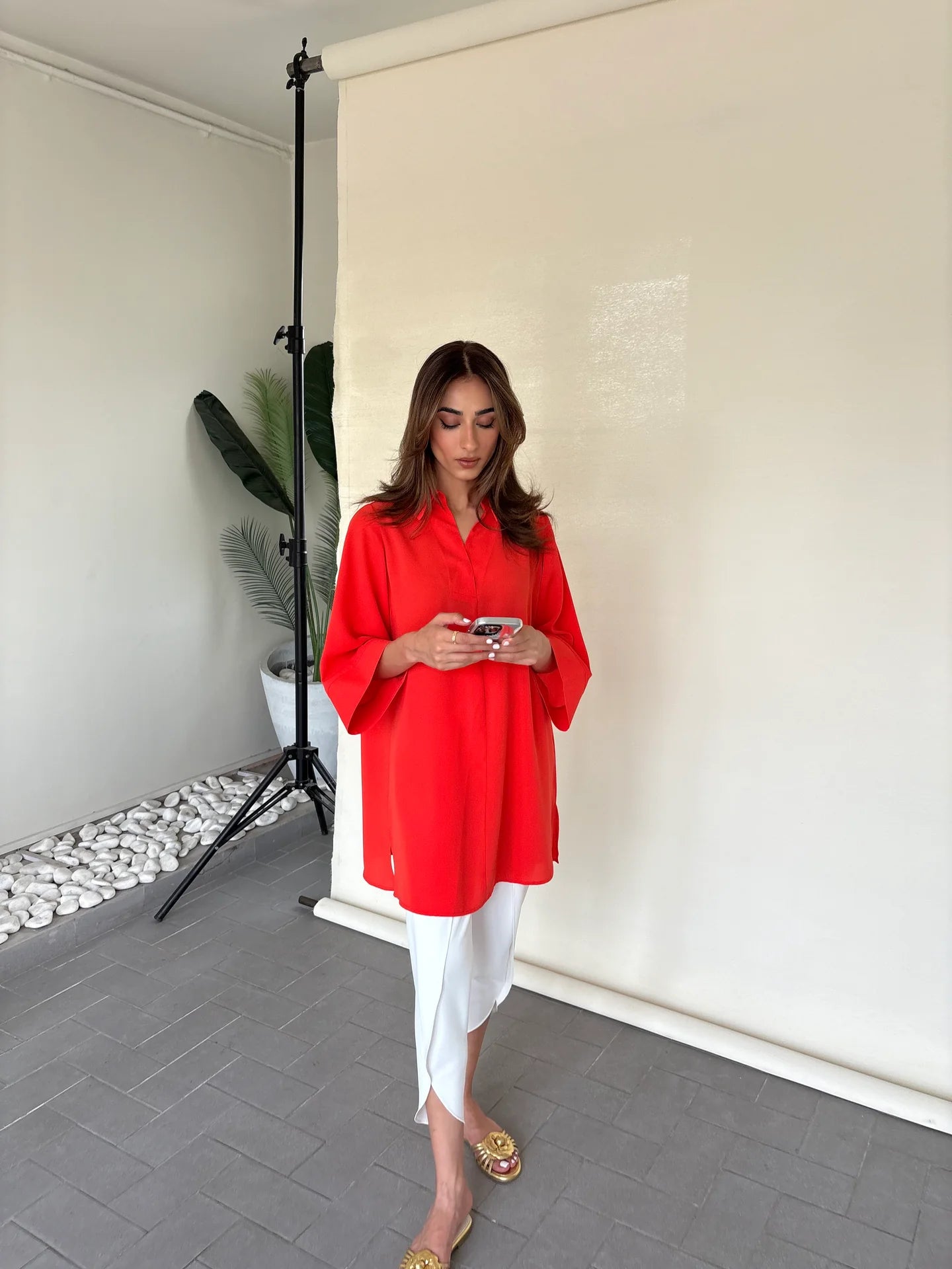 ORANGE TOBY TUNIC WITH TULIP SHALWAR | Sak Atelier