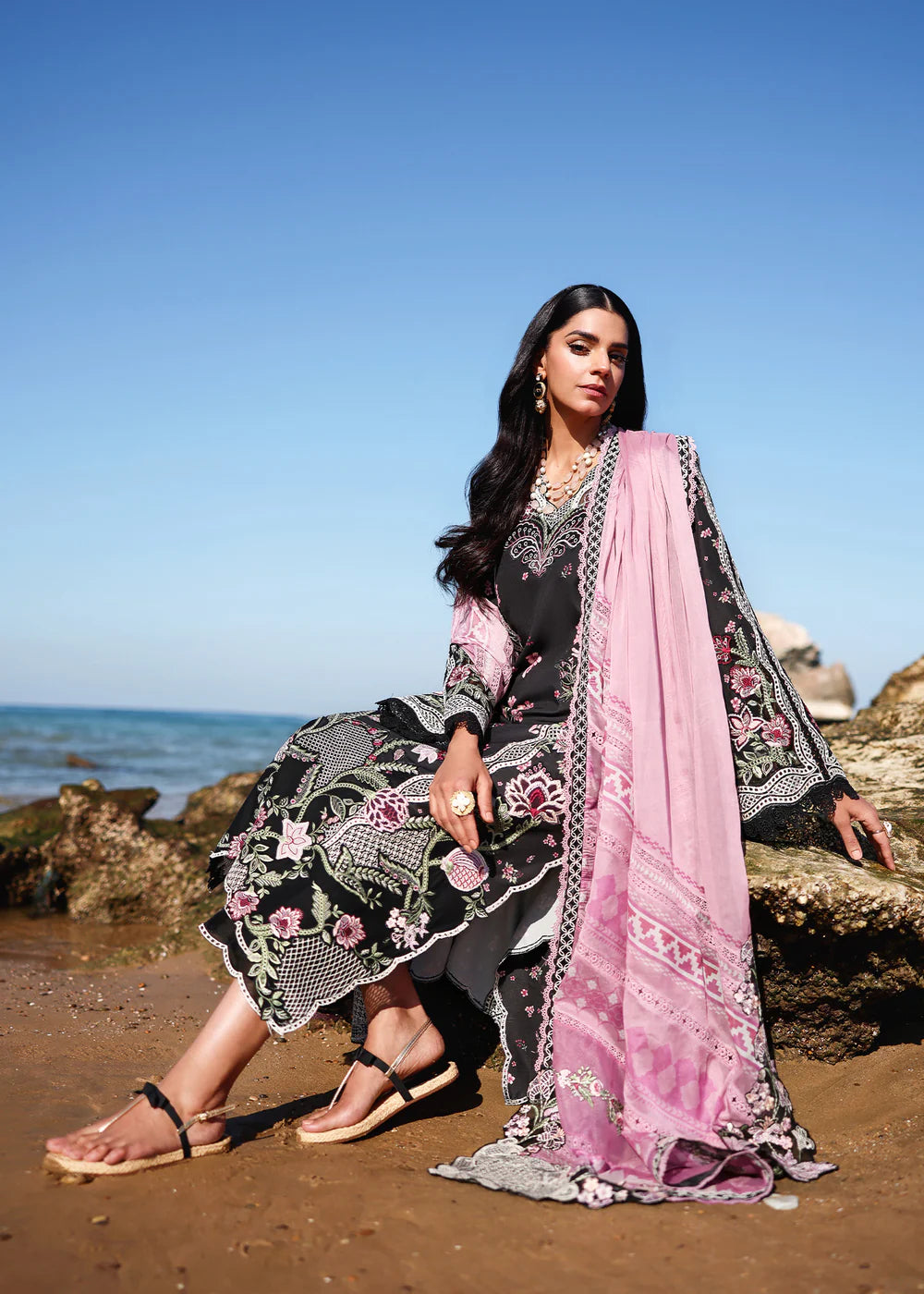 IVY-1-B | Breeze Unstitched Lawn'26 | Saira Shakira