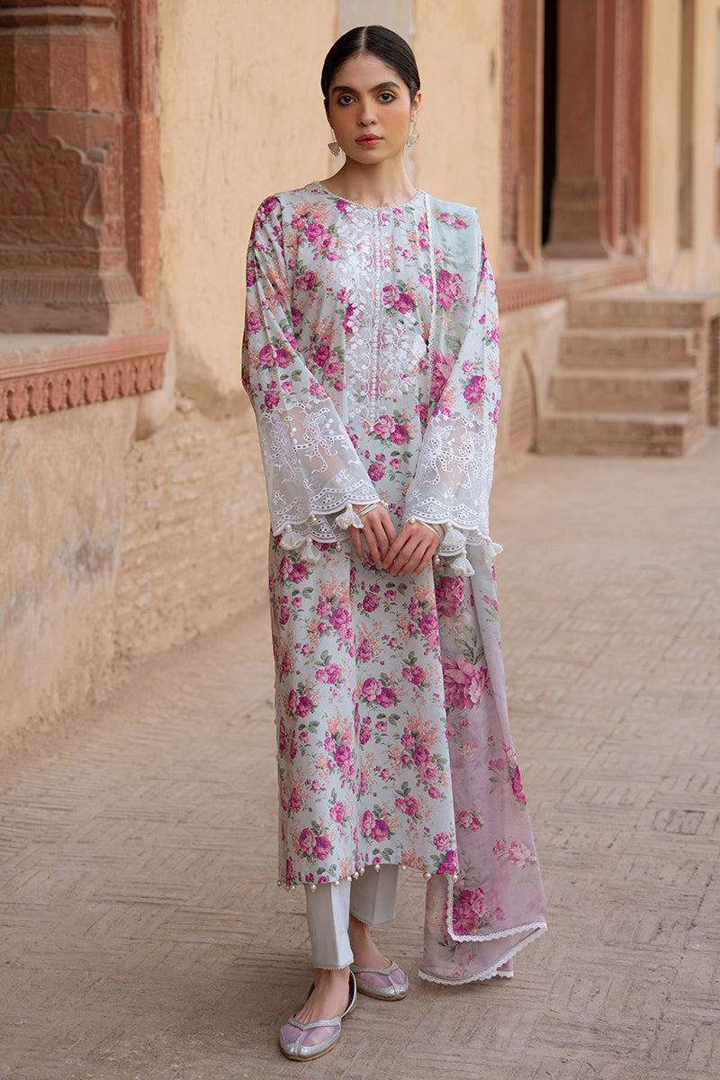 SPARKLING GEM-3PC PRINTED LAWN SUIT | Cross Stitch