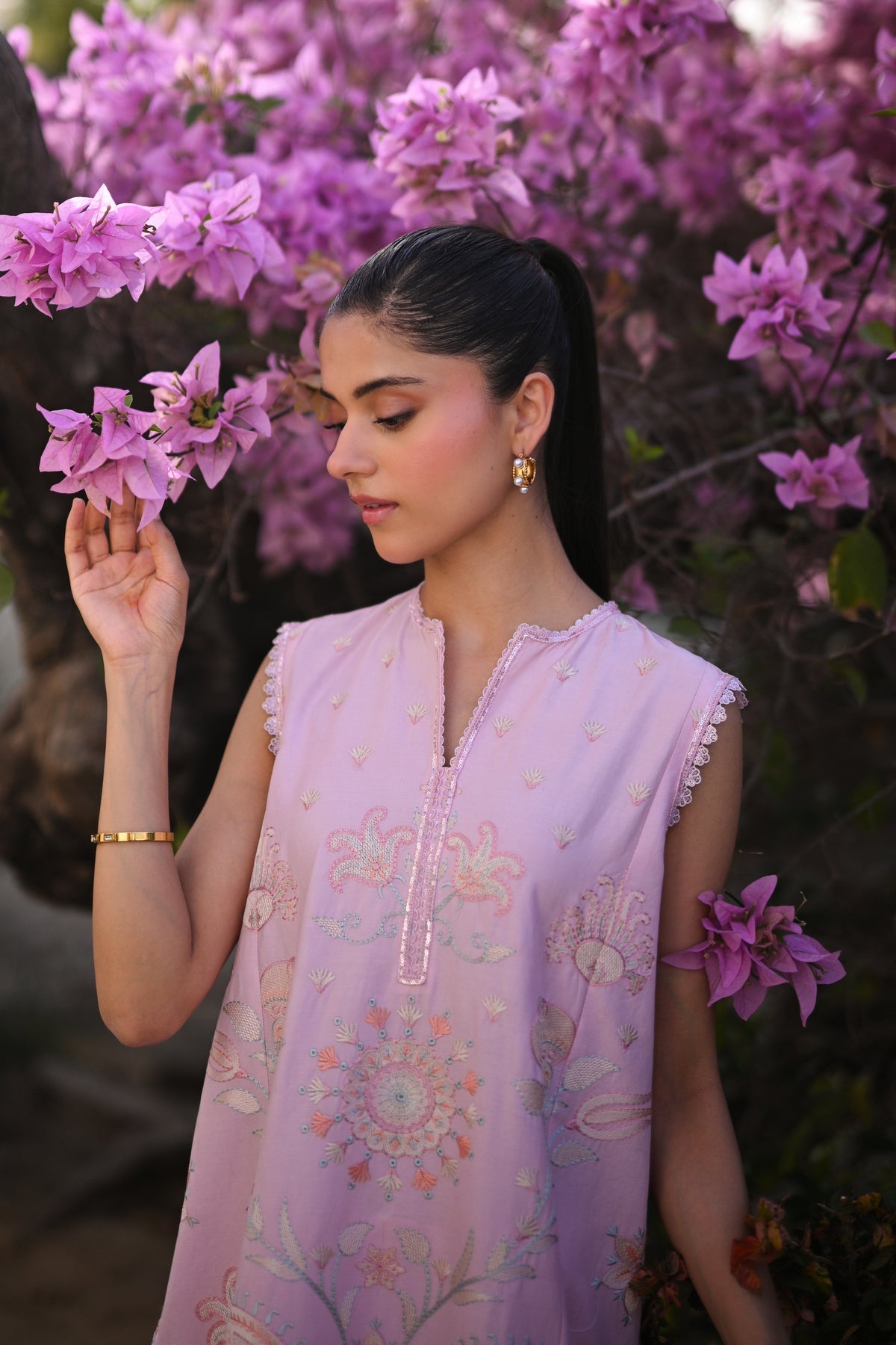 PASTEL CLOUD LUXURY PRINTED EMBROIDERED LAWN SET (NEL-25613) | ZAIB