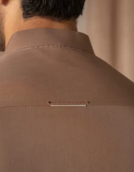 LIGHT BROWN CVC CASUAL KURTA TROUSER | JUNAID JAMSHED MENSWEAR