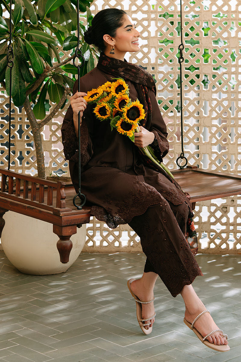 Floret Glam-3PC Cambric Suit | Cross Stitch