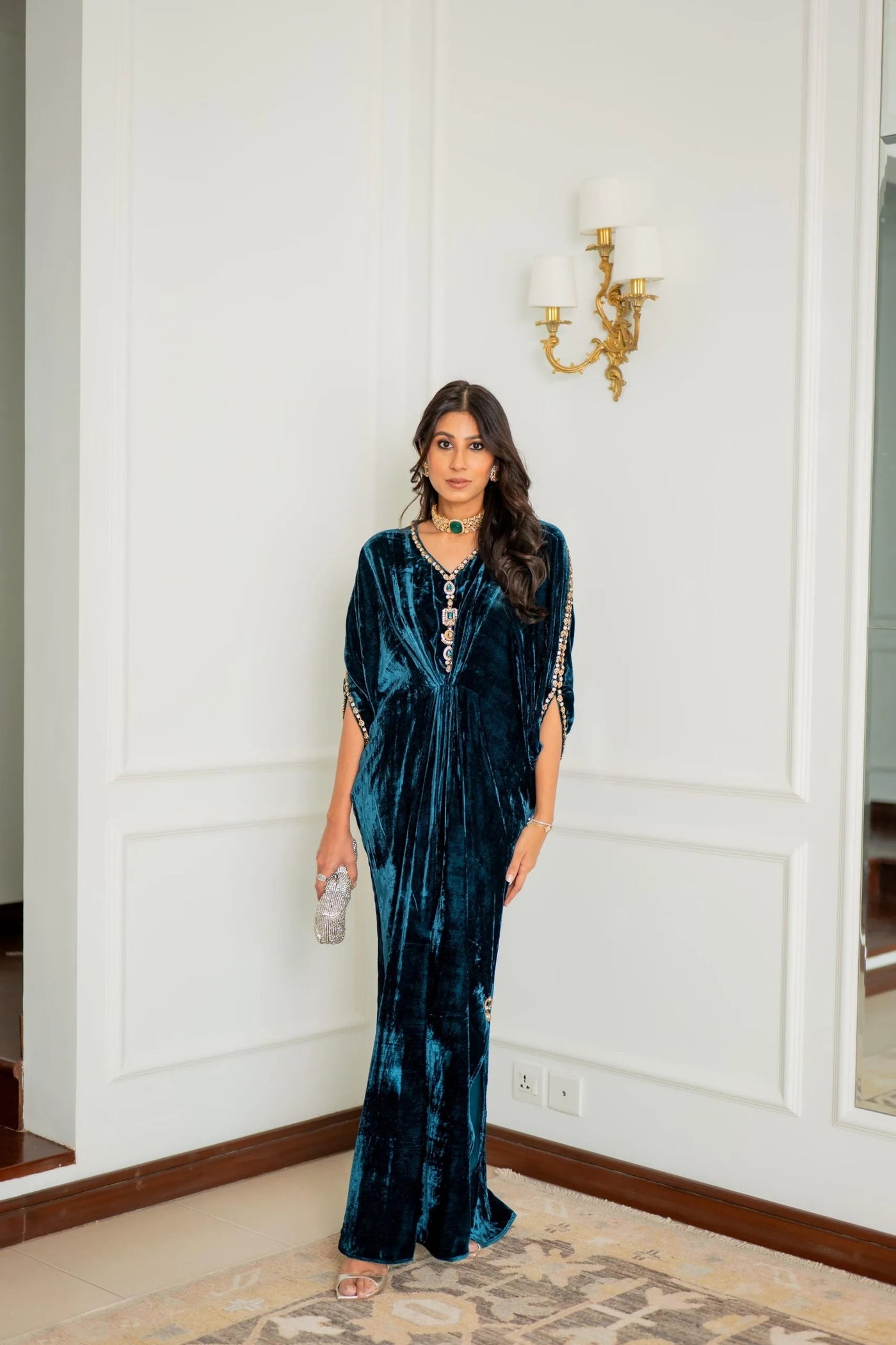 16626-Teal | Velvet '25 | Ayesha Somaya