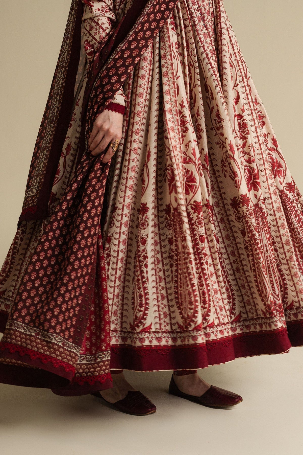 KASHMIRI-D1 | Zara Shahjahan Unstitched Anarkali’25 (RTS)