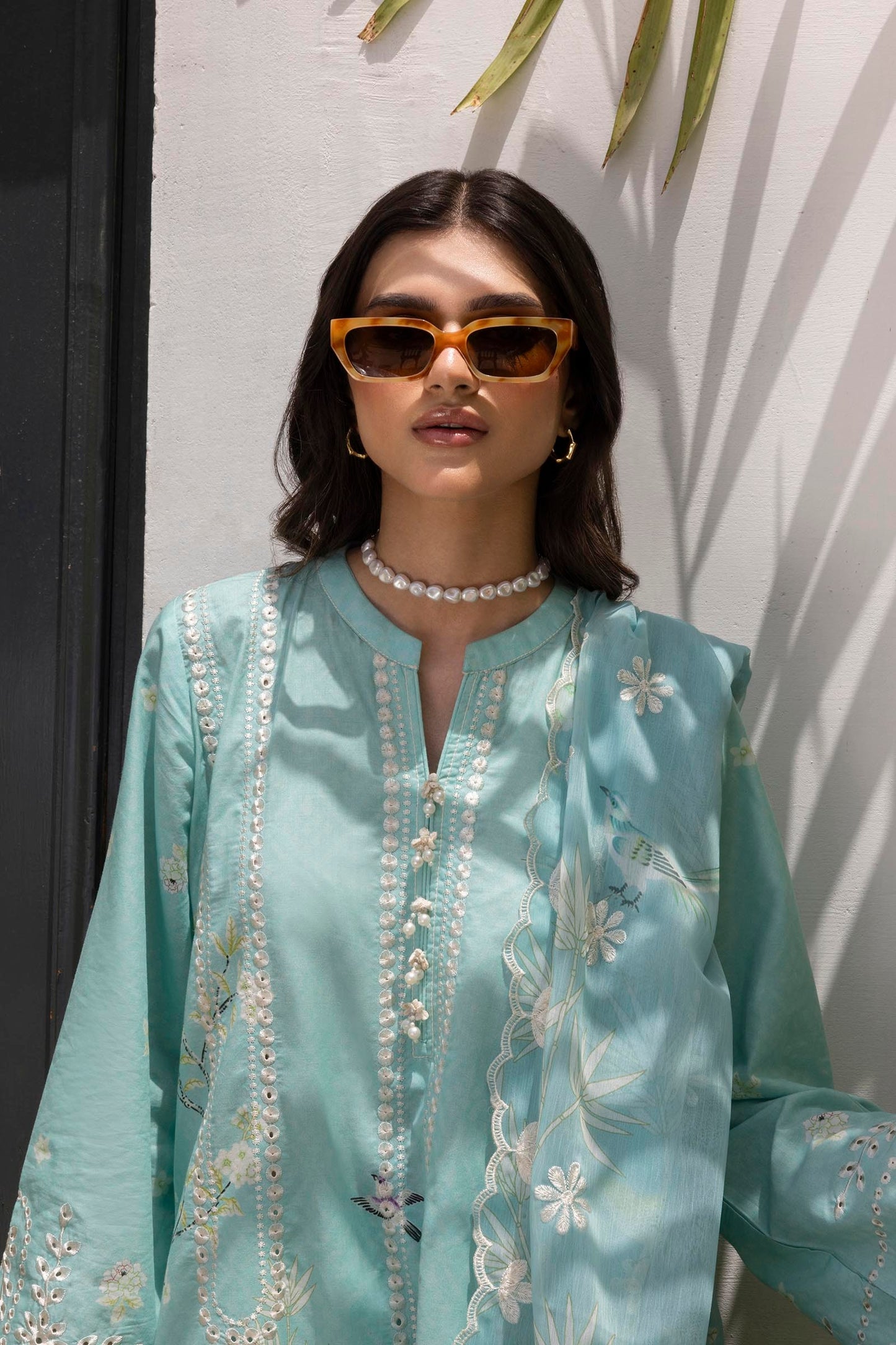 STITCHED LAWN EMBROIDERED SUIT SS25ESE263P3 | Sana Safinaz