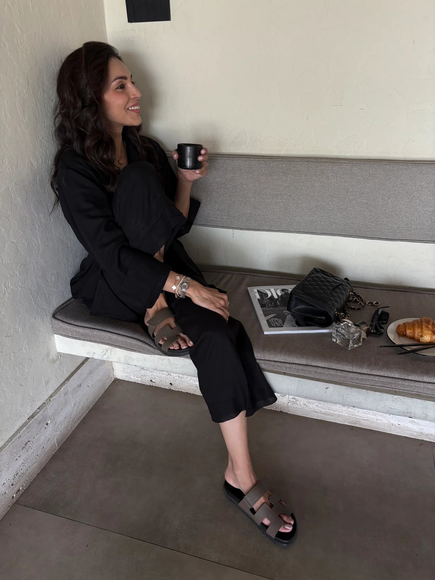 BLACK LINEN WILLOW SET | Sak Atelier