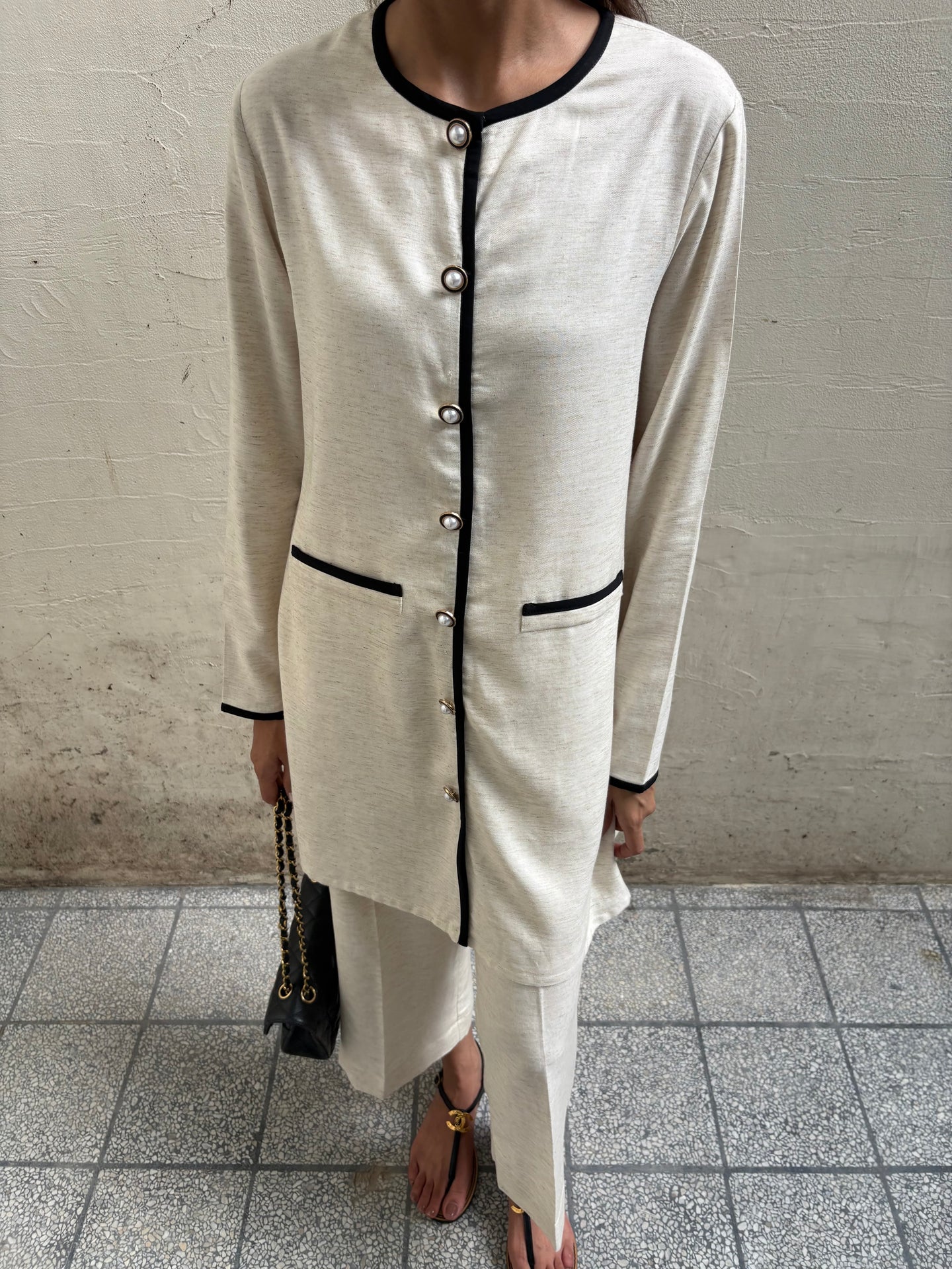 BOUCLE SET IN HEATHERED OAT WOOL | SAK ATELIER