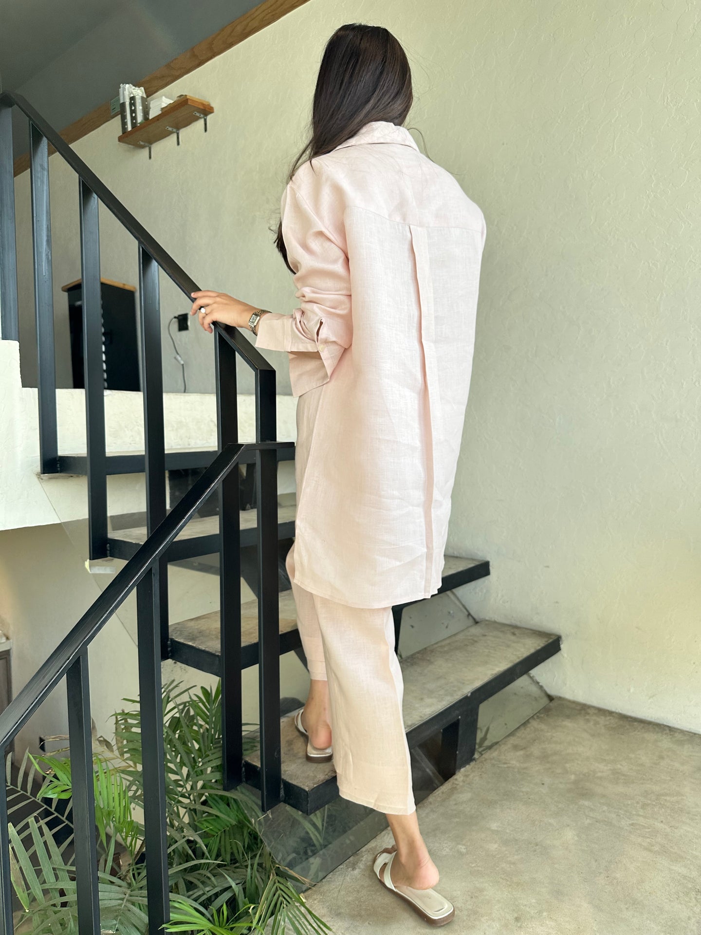 LIGHT PINK LINEN WILLOW SET | Sak Atelier