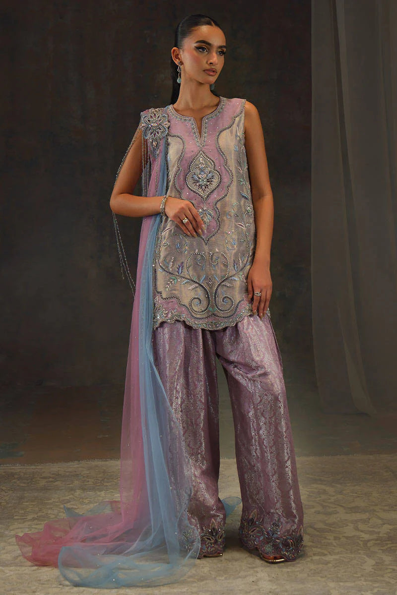 MOONSTONE SHIRT WITH FARSHI SHALWAR | FARIDA HASAN