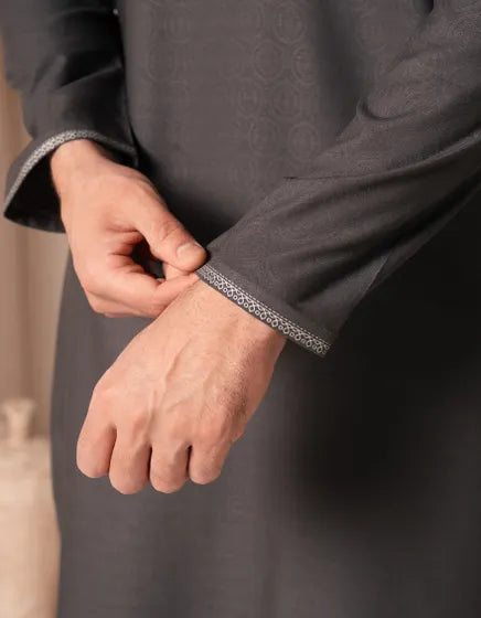GREY BLENDED FORMAL KURTA | JUNAID JAMSHED MENSWEAR