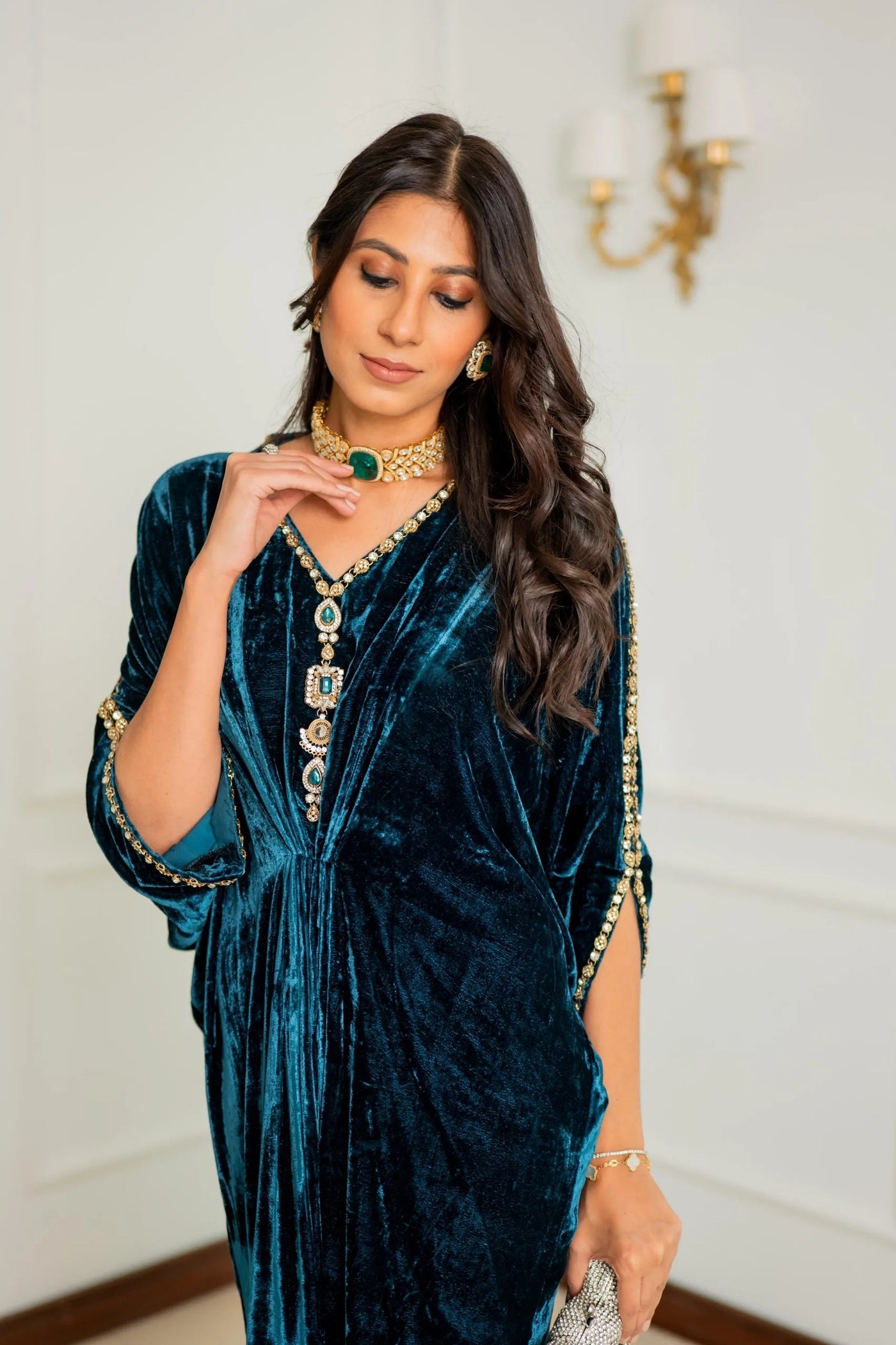 16626-Teal | Velvet '25 | Ayesha Somaya
