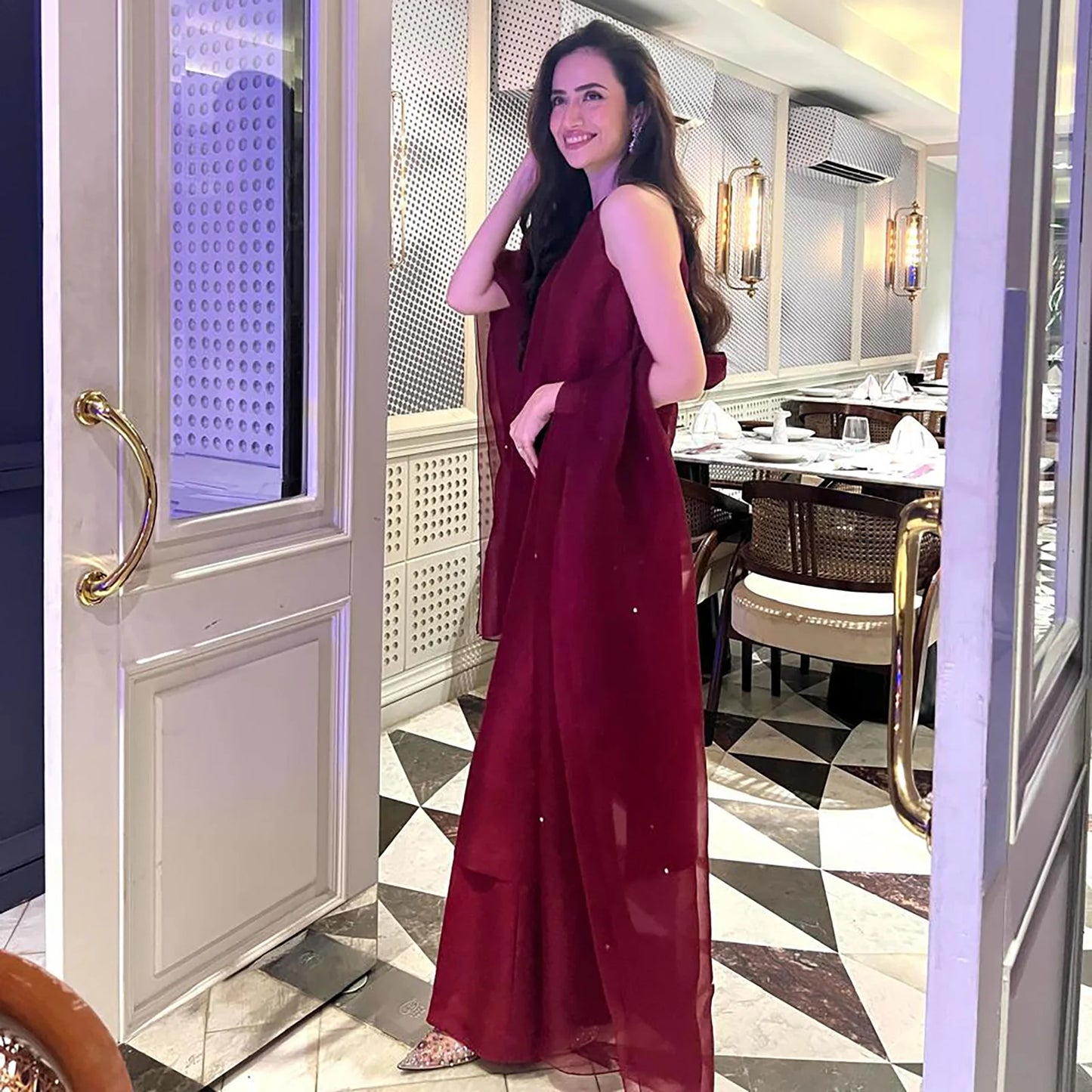 Deep Maroon Simply Iconic | SADAF KANWAL
