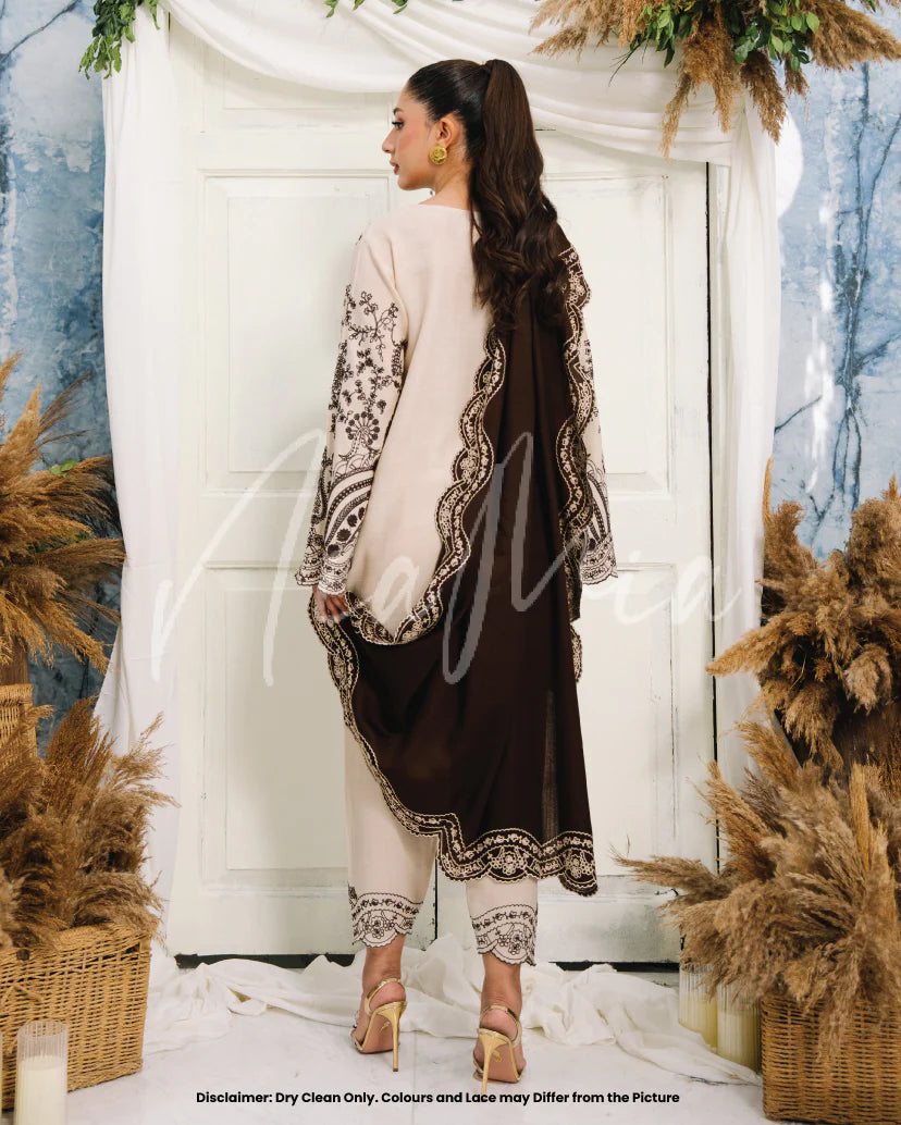 Cocoa Cream Shawl | Pashmina Drop 1 | Nia Mia