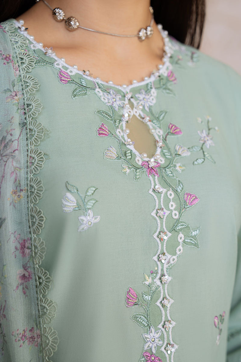SAGE GRACE-3PC EMBROIDERED LAWN SUIT | Cross Stitch