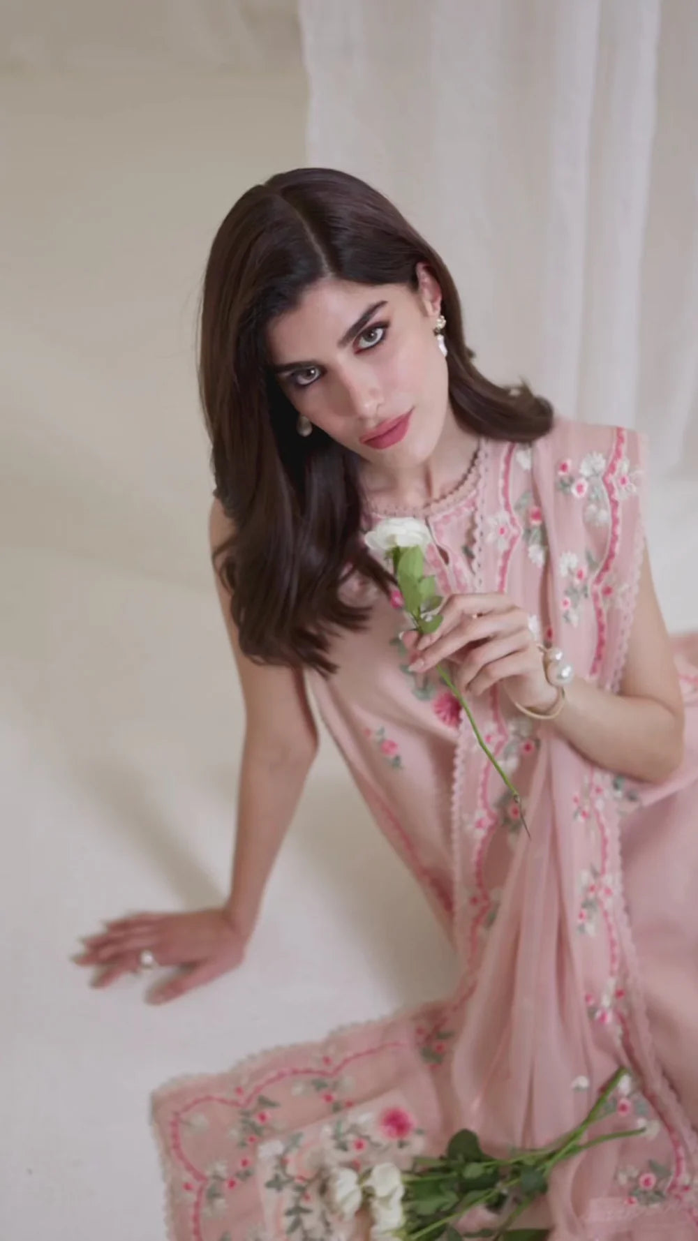PEACHY PINK LUXURY EMBROIDERED 3PCS SET NPA3-25423 (EID 2025 READY TO WEAR) | ZAIB