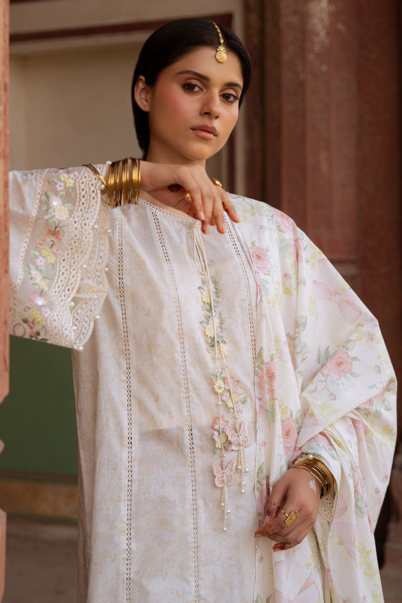 FLORAL GARLAND-3PC PRINTED LAWN SUIT | Cross Stitch