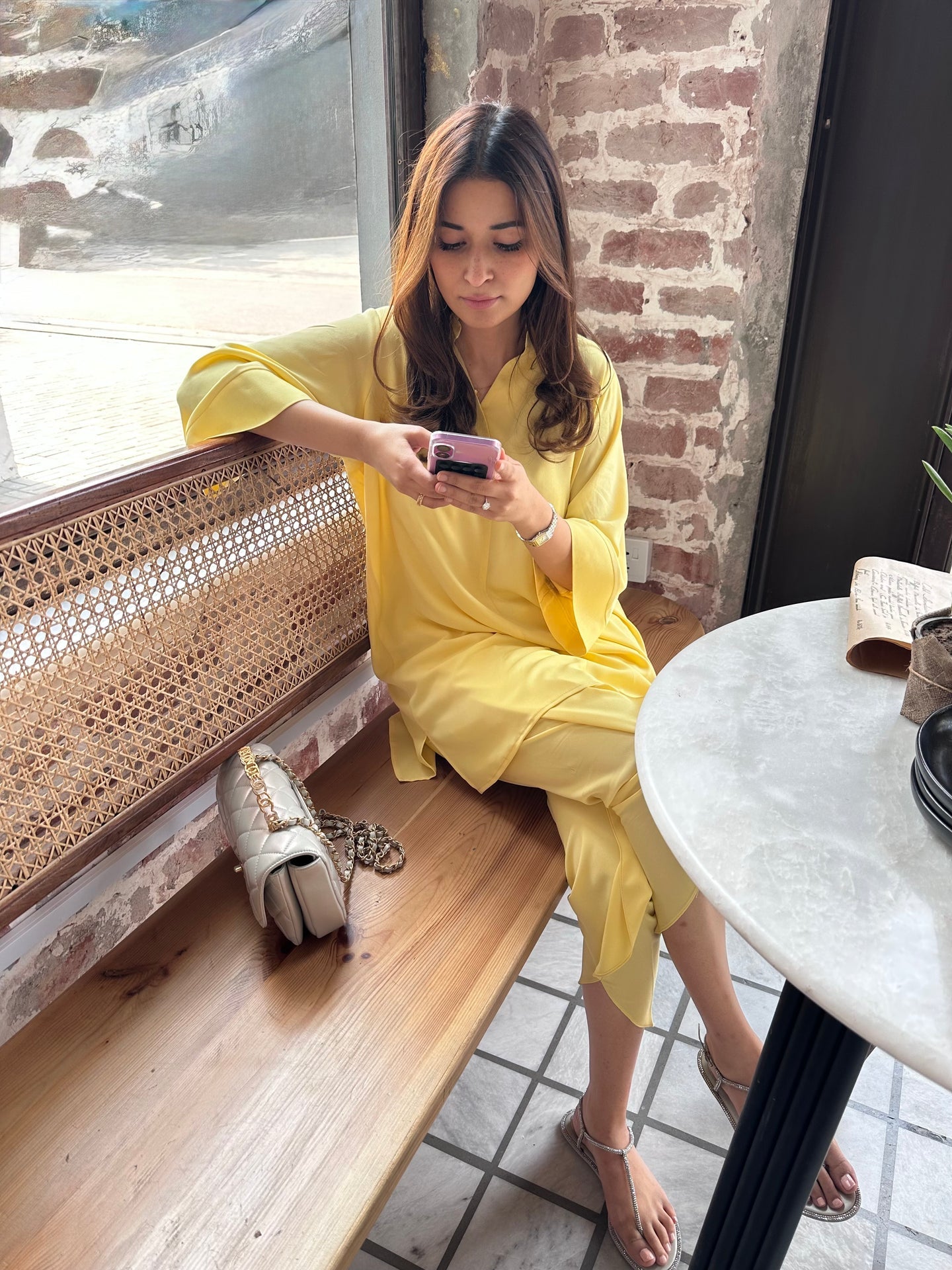 BUTTER YELLOW TOBY TUNIC WITH TULIP SHALWAR | Sak Atelier