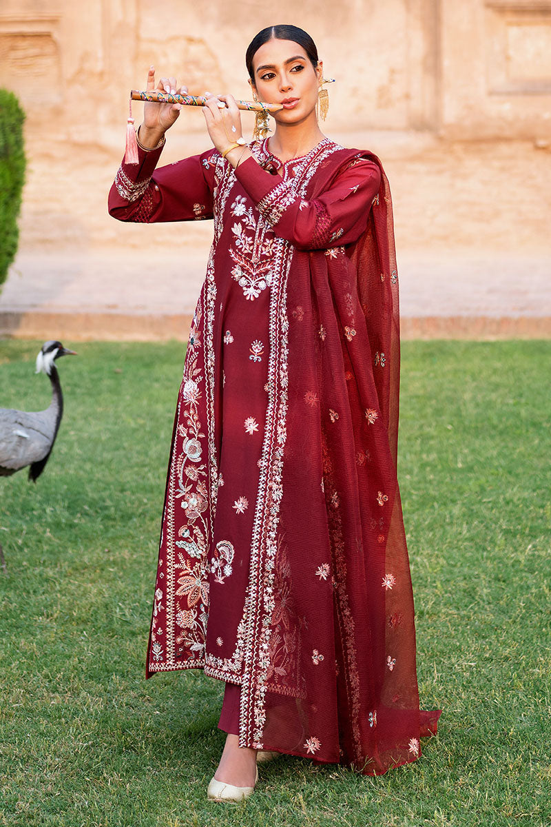 ROUGE ZEST-3PC EMBROIDERED LAWN SUIT | Cross Stitch
