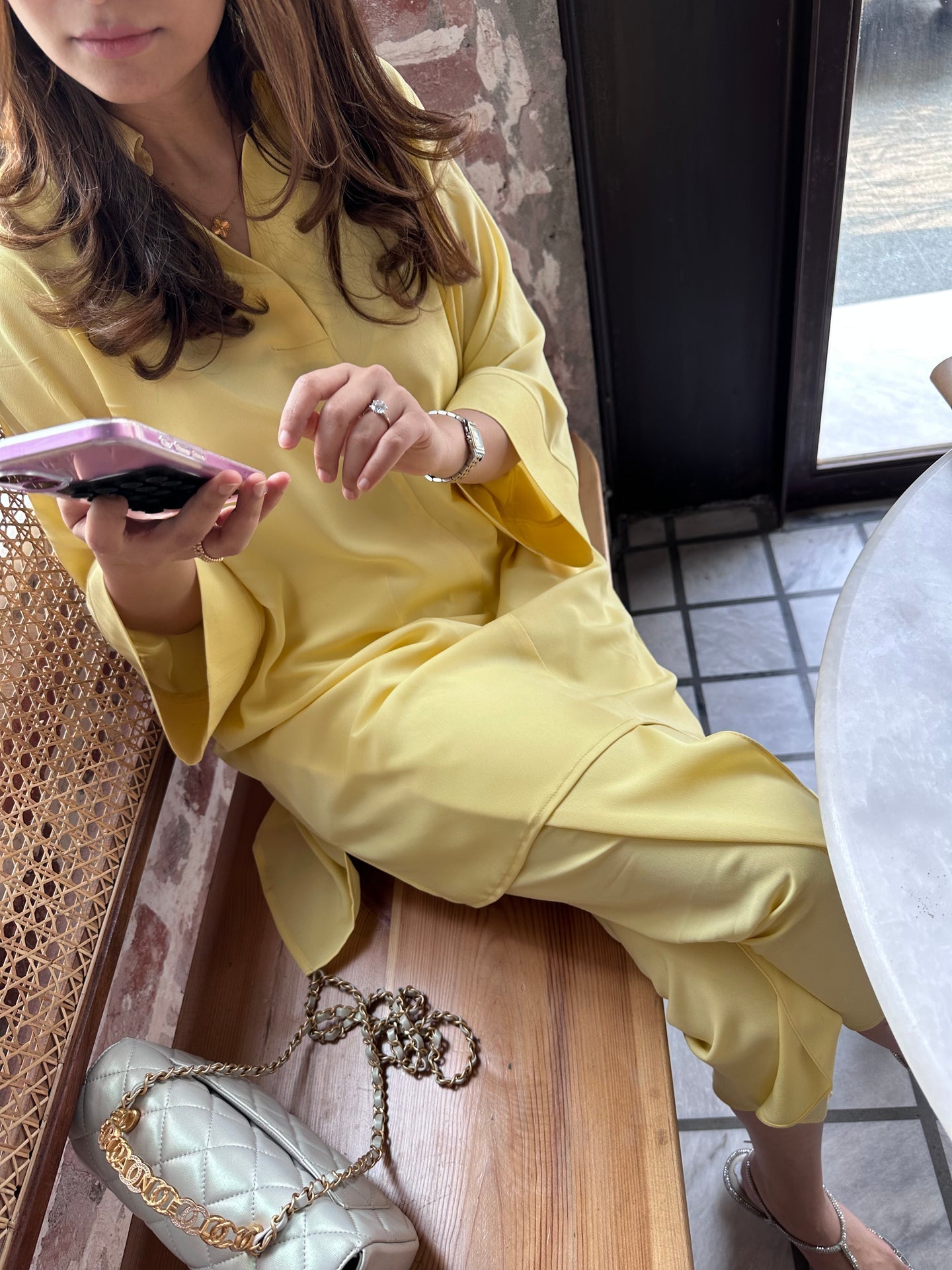 BUTTER YELLOW TOBY TUNIC WITH TULIP SHALWAR | Sak Atelier