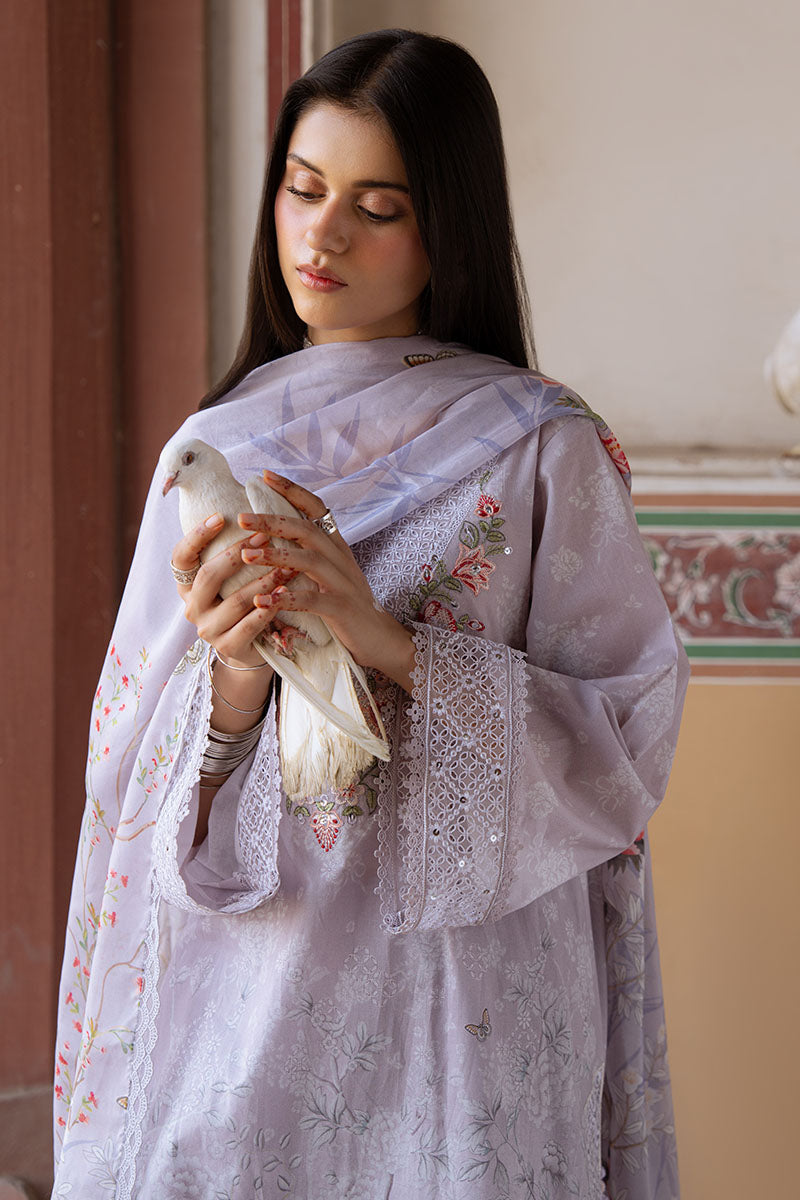 VIOLET POSY-3PC PRINTED LAWN SUIT | Cross Stitch