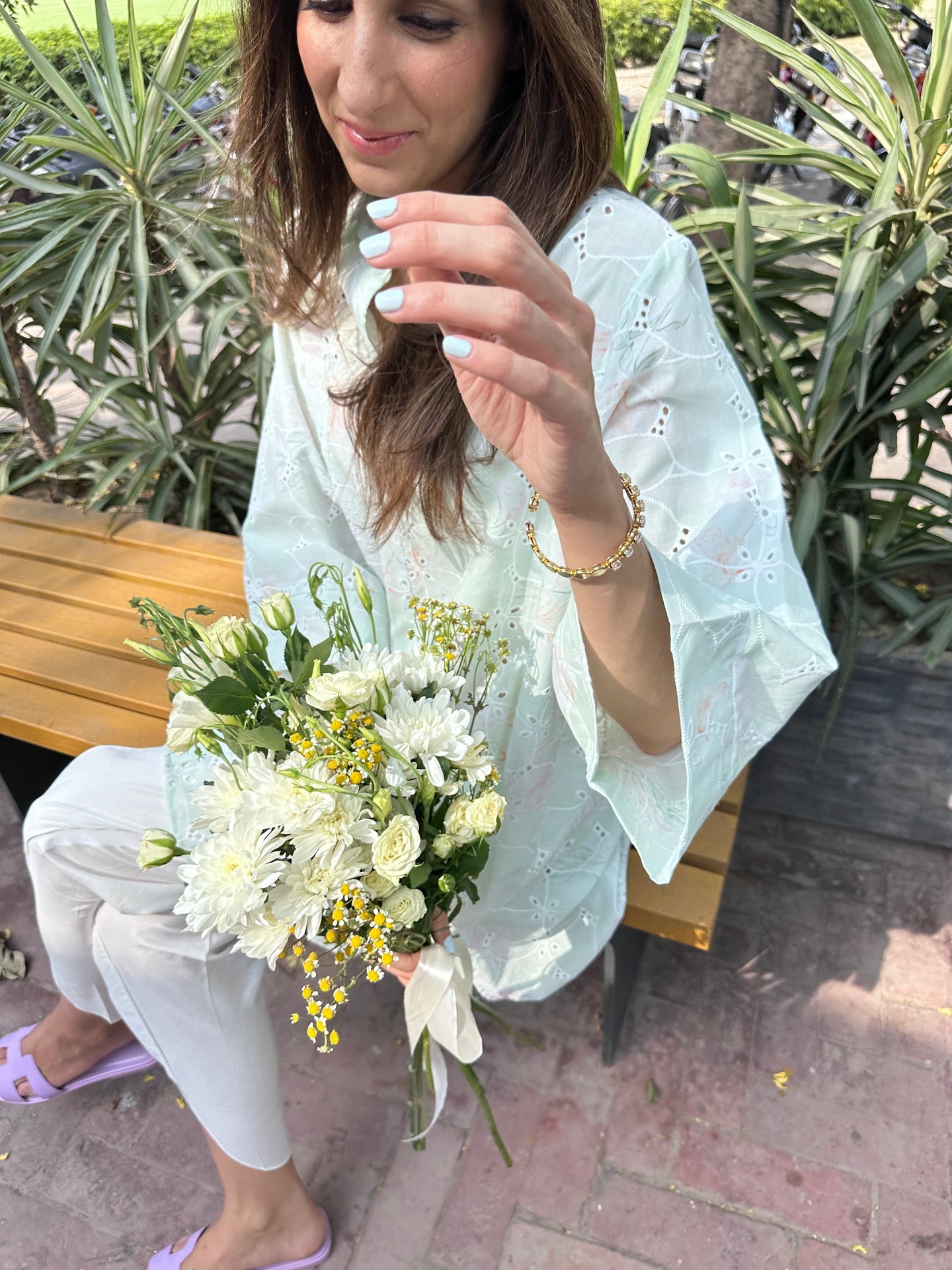 GREEN LAWN TOBY TUNIC WITH TULIP SHALWAR | Sak Atelier