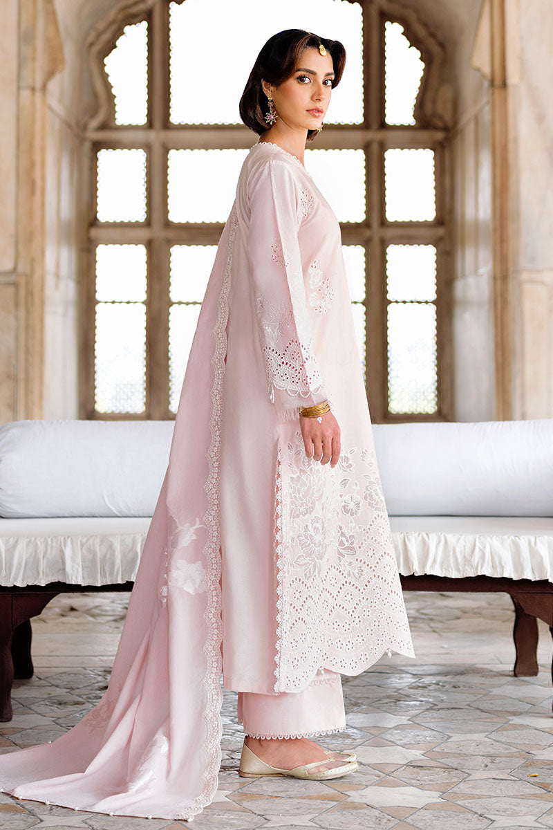 PEACH BLUSH-3PC EMBROIDERED LAWN SUIT | Cross Stitch