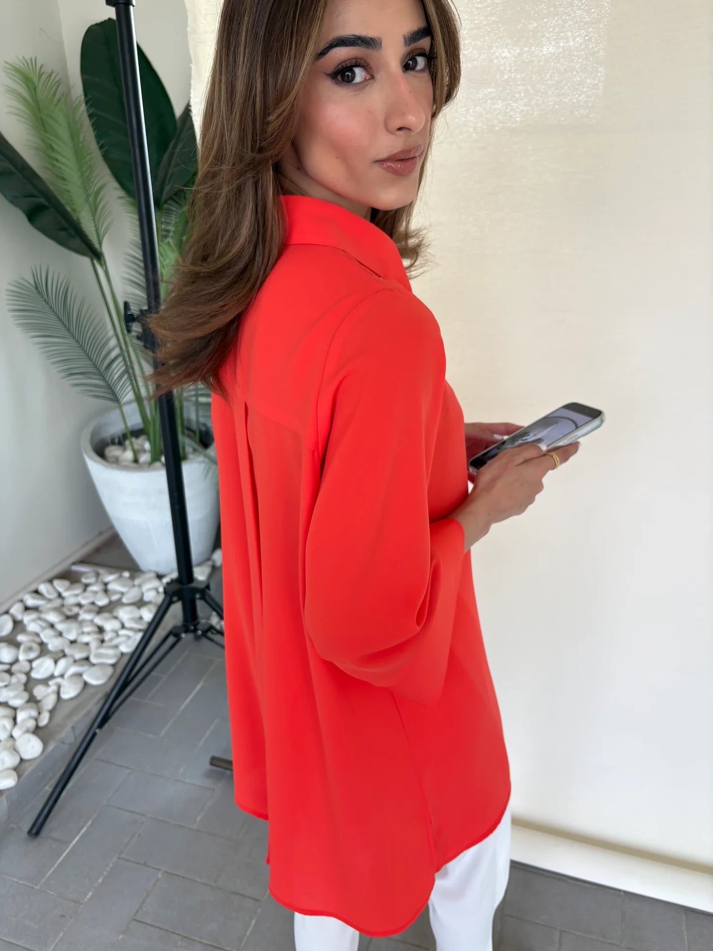 ORANGE TOBY TUNIC WITH TULIP SHALWAR | Sak Atelier