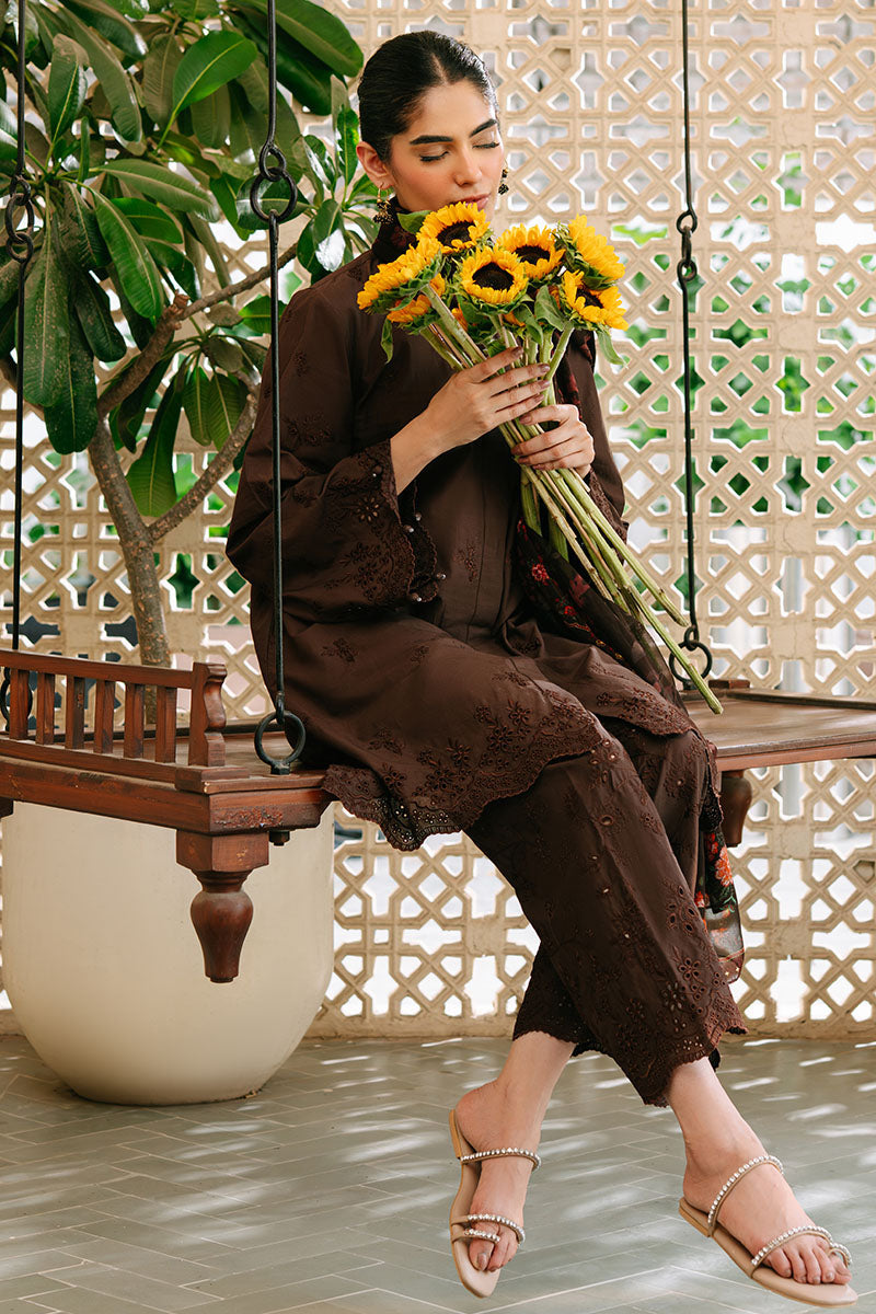 Floret Glam-3PC Cambric Suit | Cross Stitch