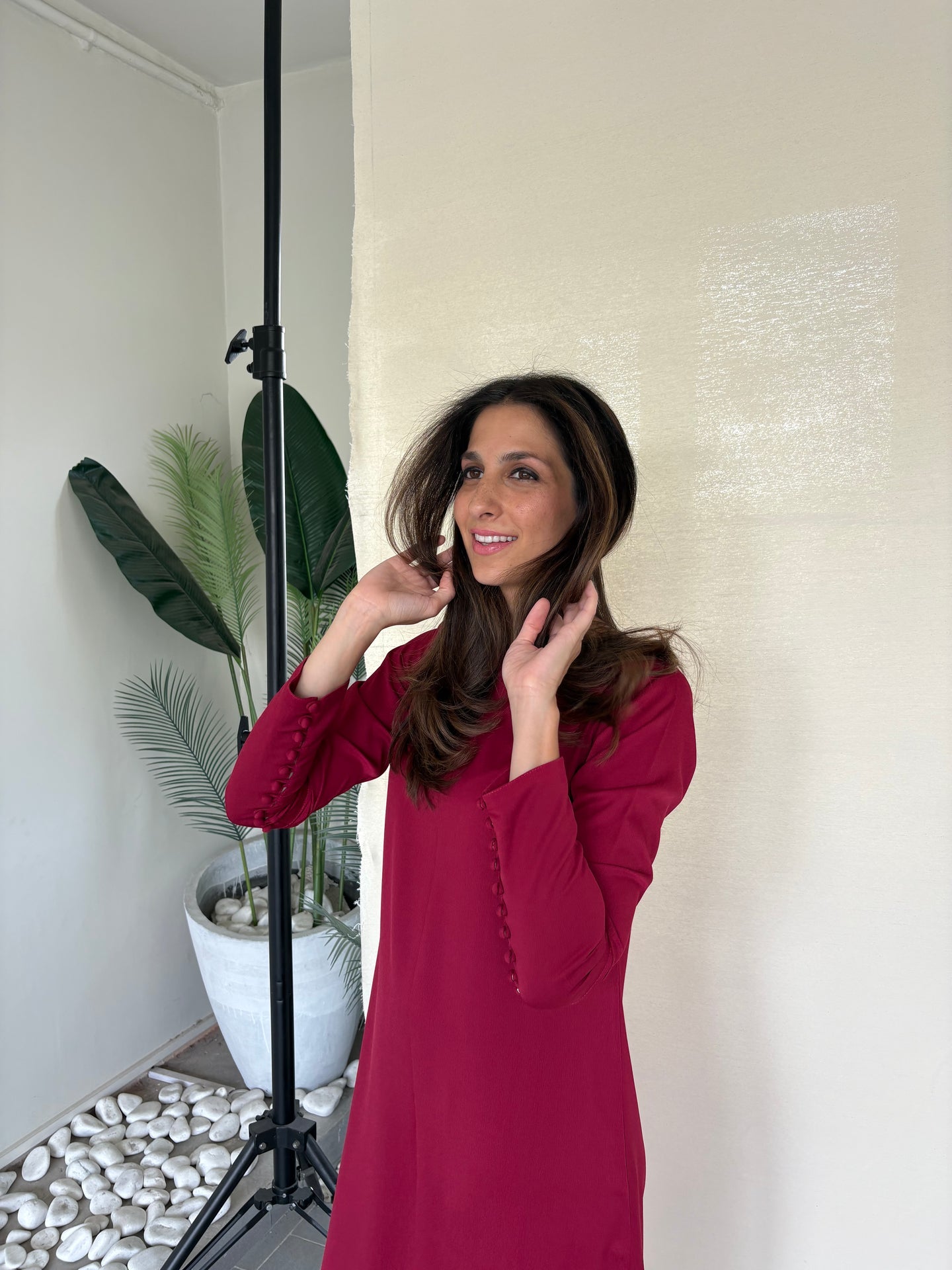 Berry Red Buttoned Set | Sak Atelier