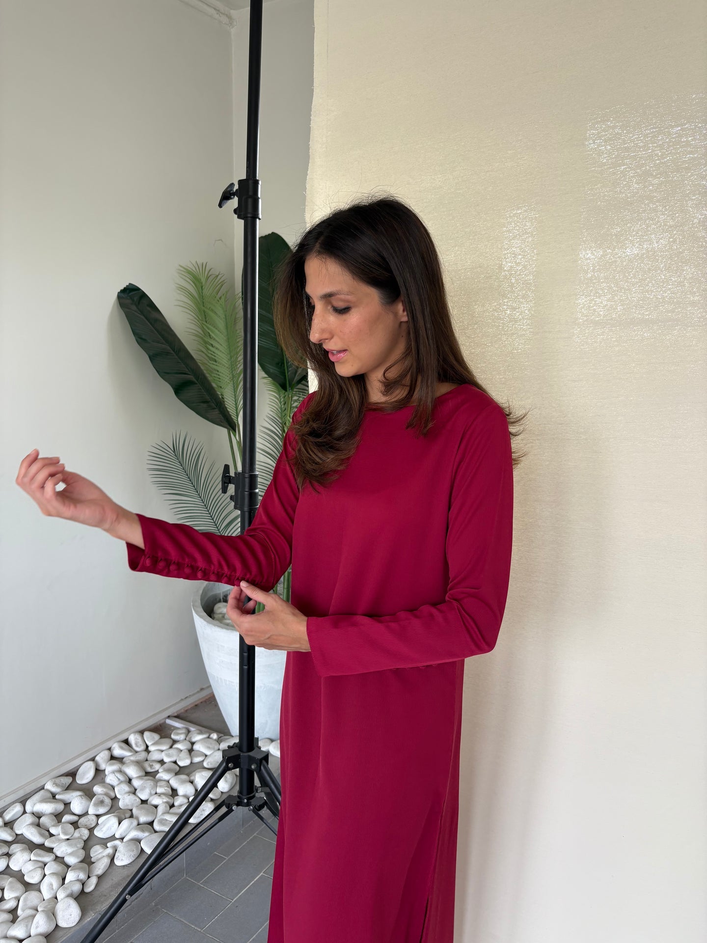 Berry Red Buttoned Set | Sak Atelier