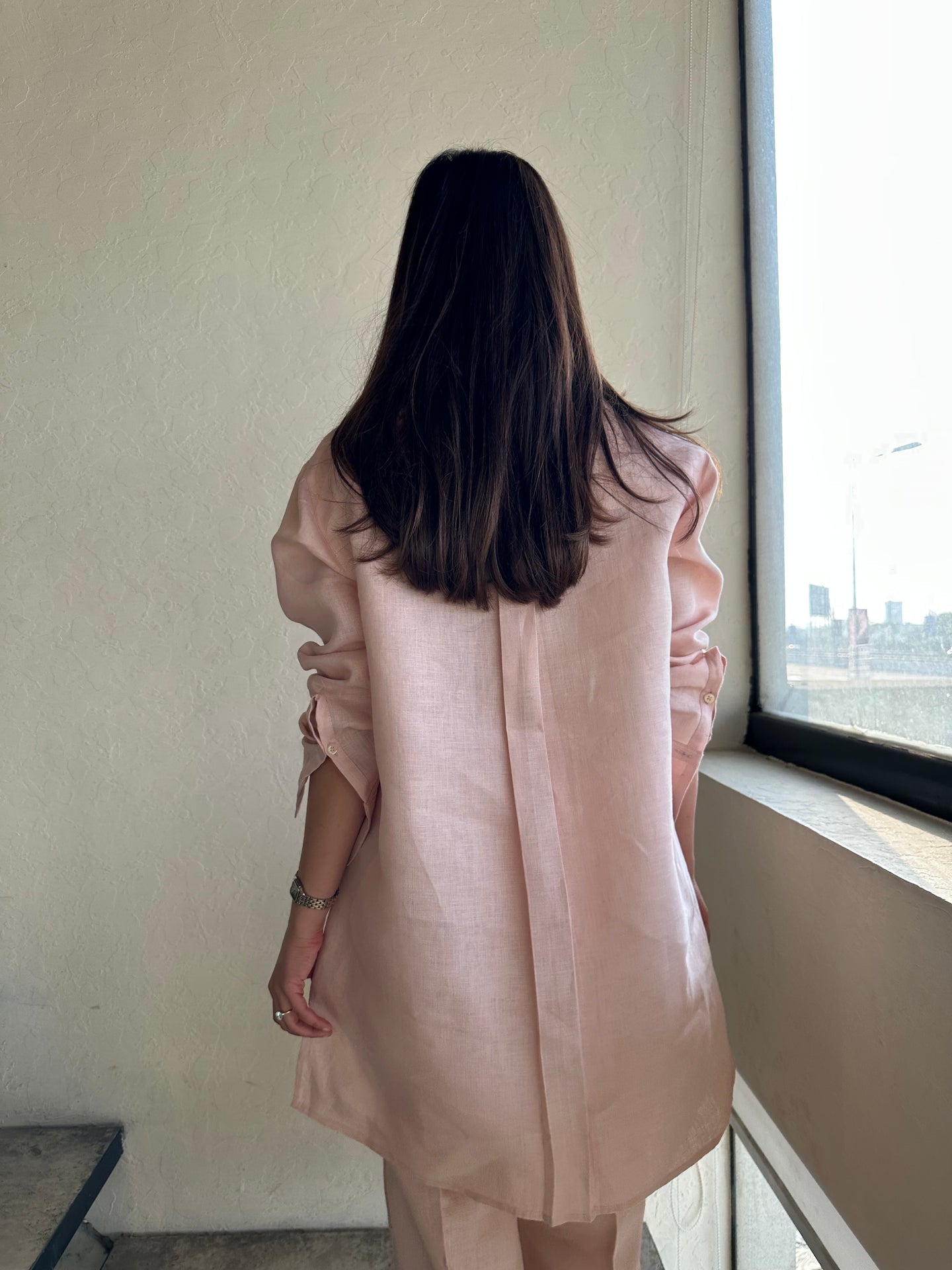 LIGHT PINK LINEN WILLOW SET | Sak Atelier