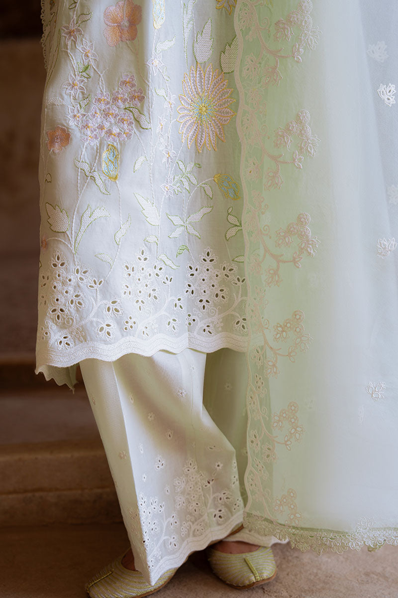 AQUA SERENITY-3PC EMBROIDERED LAWN SUIT | Cross Stitch