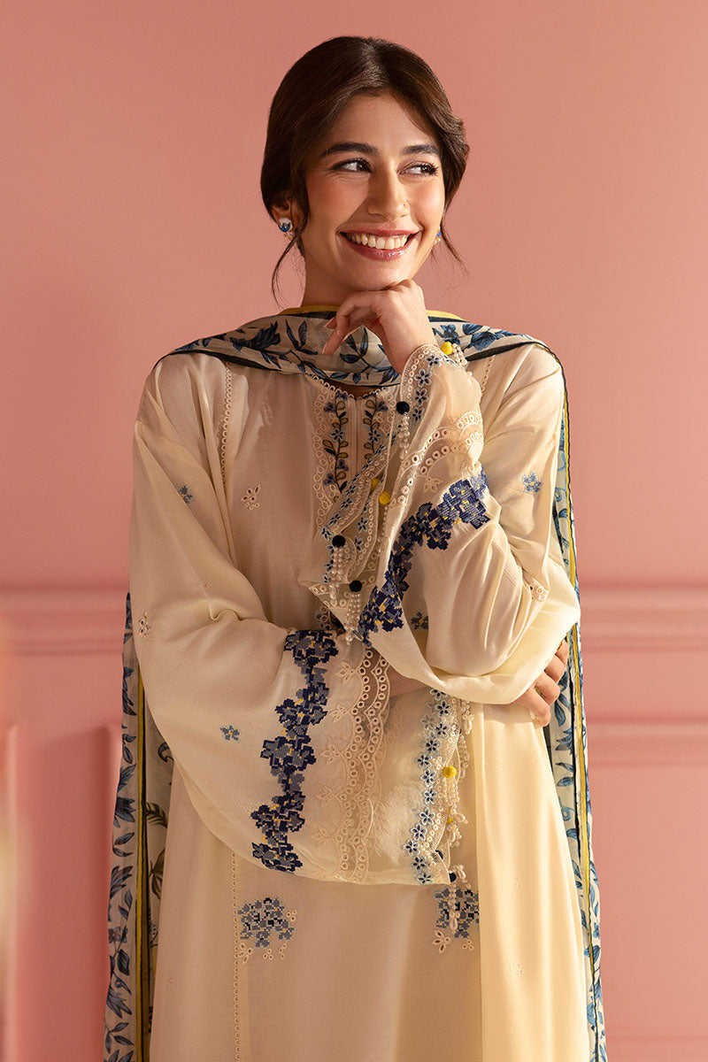 BLUE ALLURE-3PC PRINTED LAWN SUIT | Cross Stitch