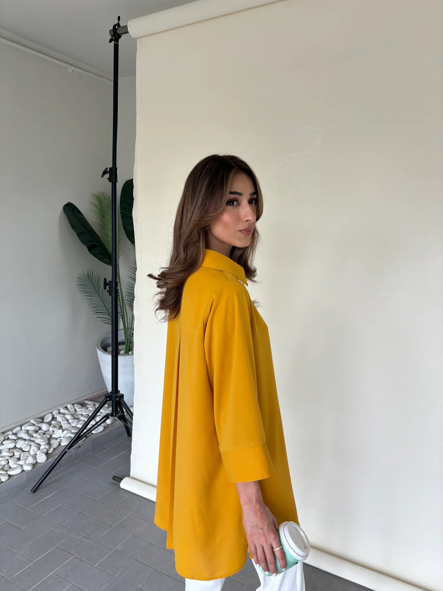 MUSTARD TOBY TUNIC WITH TULIP SHALWAR | Sak Atelier