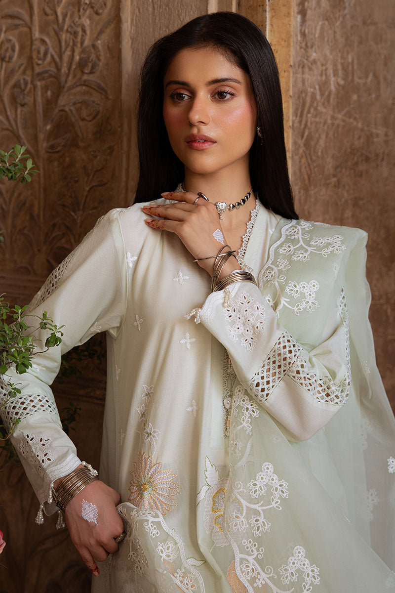 AQUA SERENITY-3PC EMBROIDERED LAWN SUIT | Cross Stitch