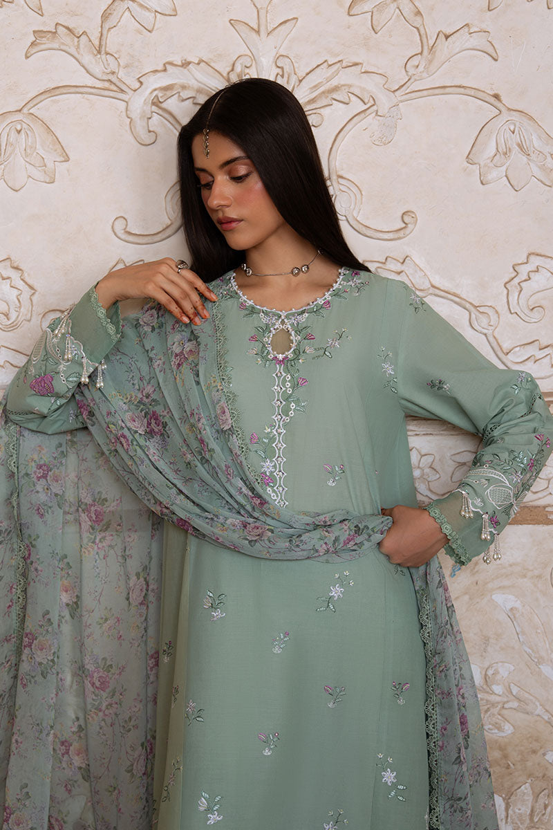 SAGE GRACE-3PC EMBROIDERED LAWN SUIT | Cross Stitch