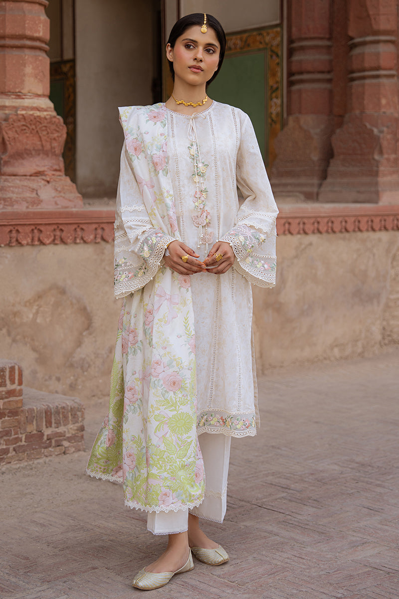 FLORAL GARLAND-3PC PRINTED LAWN SUIT | Cross Stitch