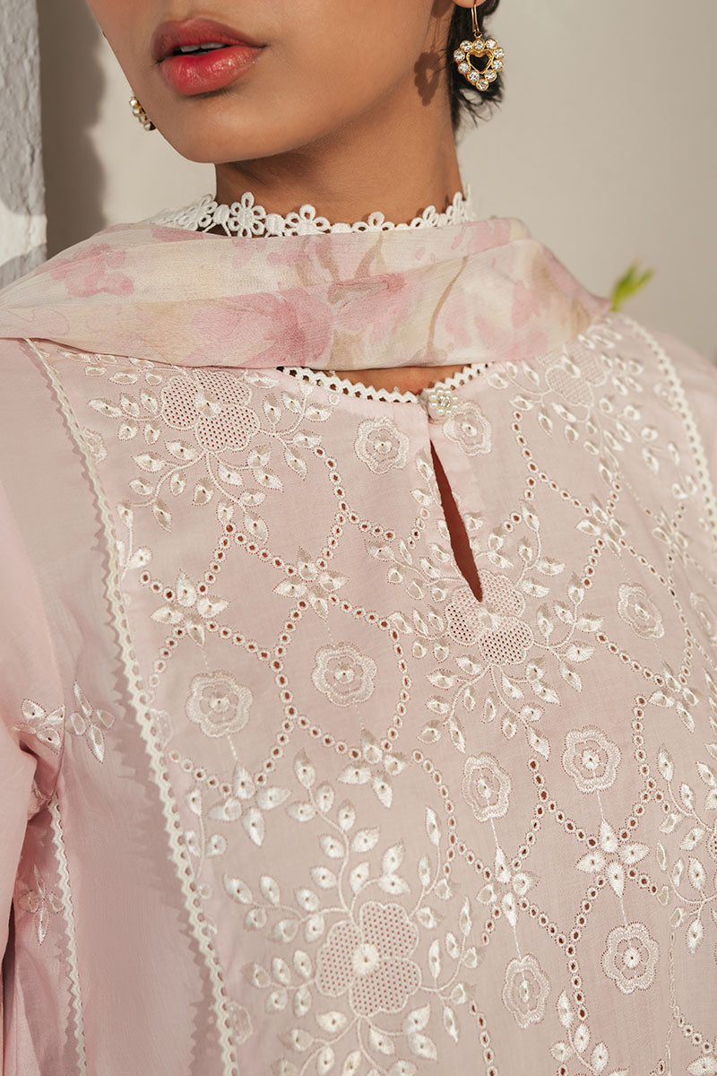 LILAC ROSE-3PC CHIKANKARI SUIT | Cross Stitch
