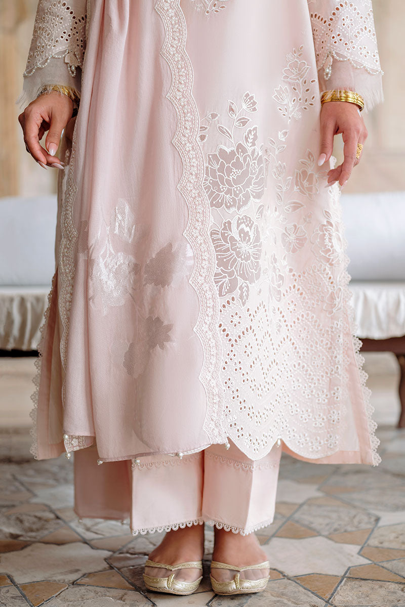 PEACH BLUSH-3PC EMBROIDERED LAWN SUIT | Cross Stitch