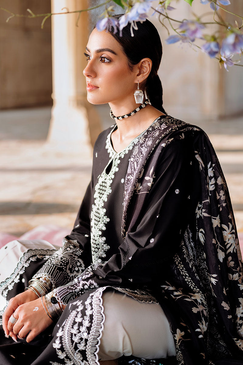 EBONY VOGUE-3PC EMBROIDERED LAWN SUIT | Cross Stitch