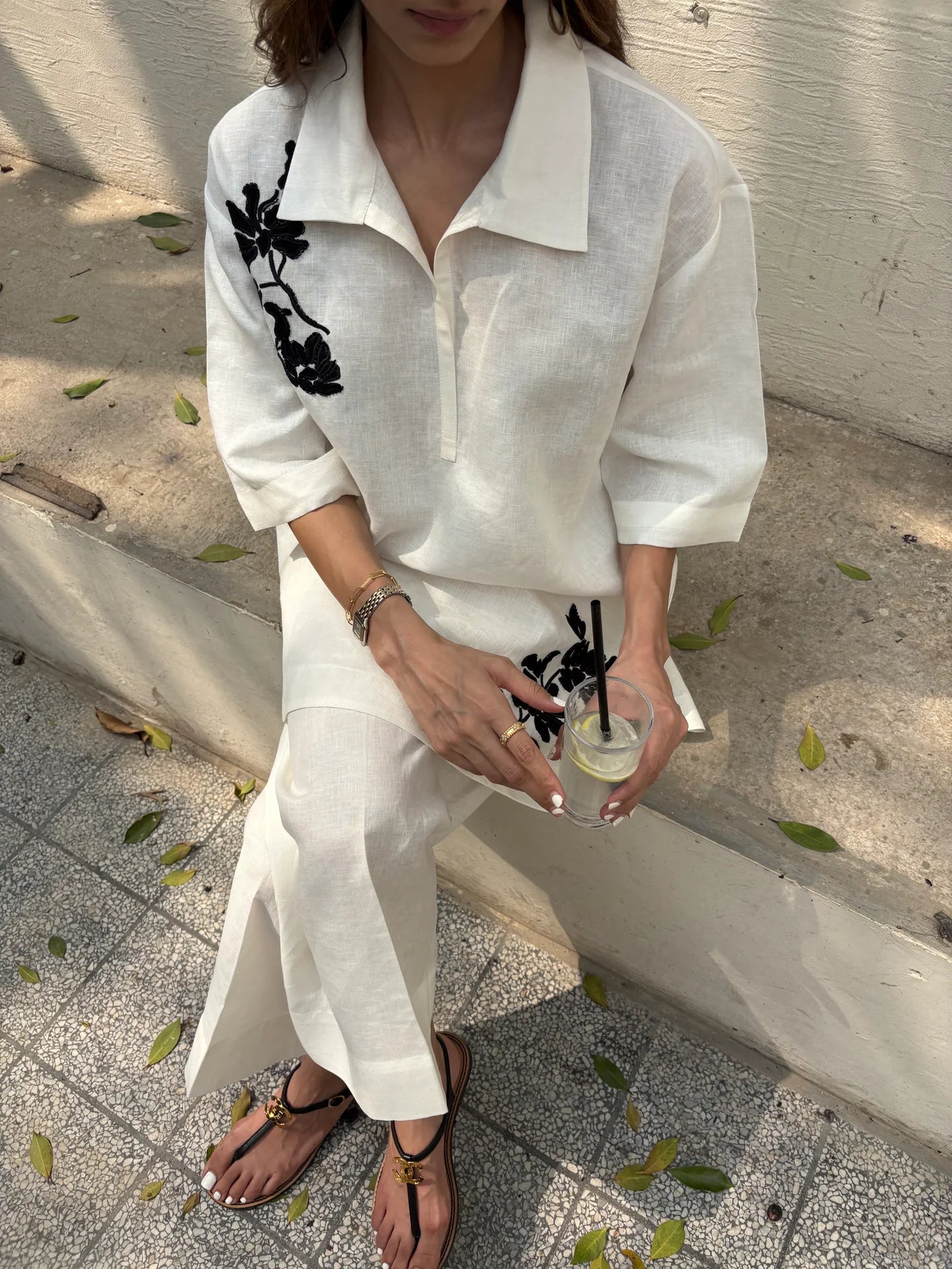 COCO WHITE LINEN SET | Sak Atelier