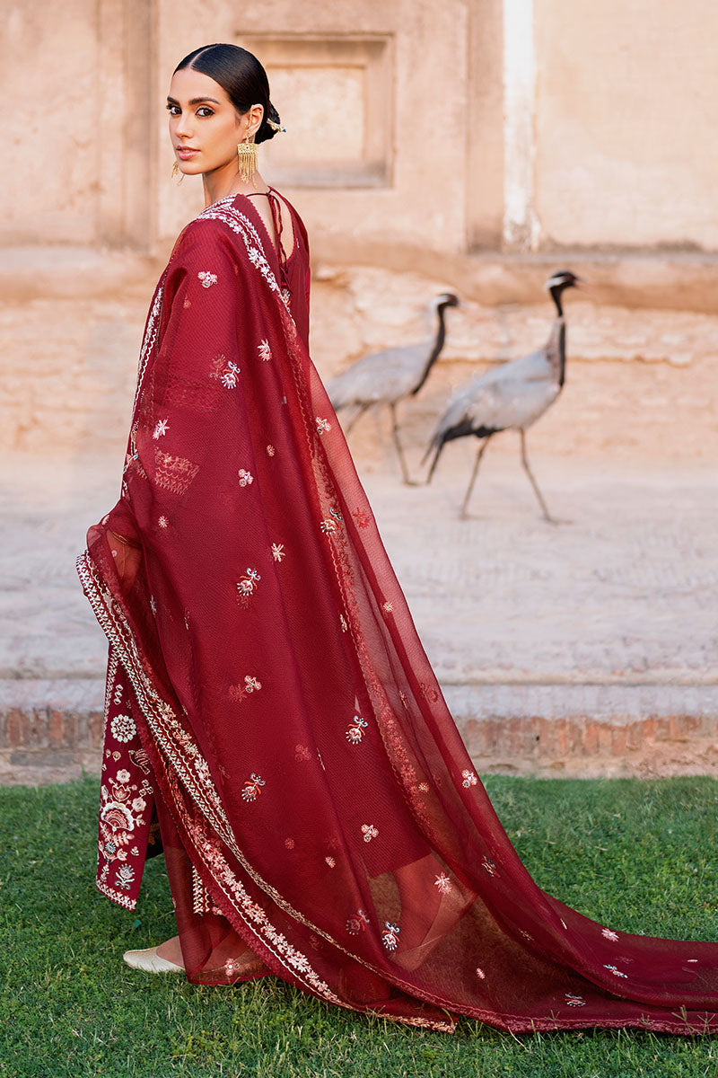 ROUGE ZEST-3PC EMBROIDERED LAWN SUIT | Cross Stitch