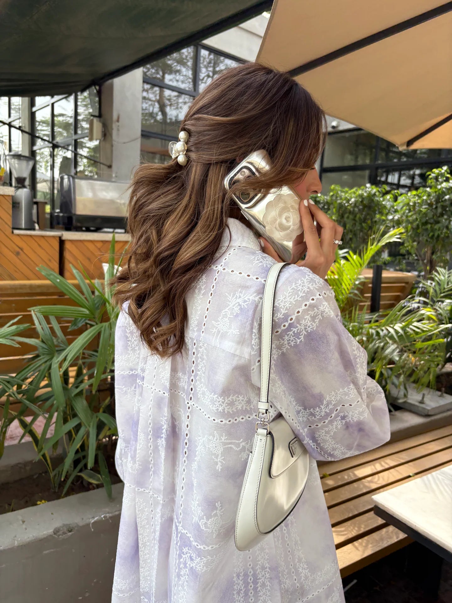PURPLE TIE & DYE CHICKENKARI TOBY TUNIC WITH SKINNY SHALWAR | Sak Atelier