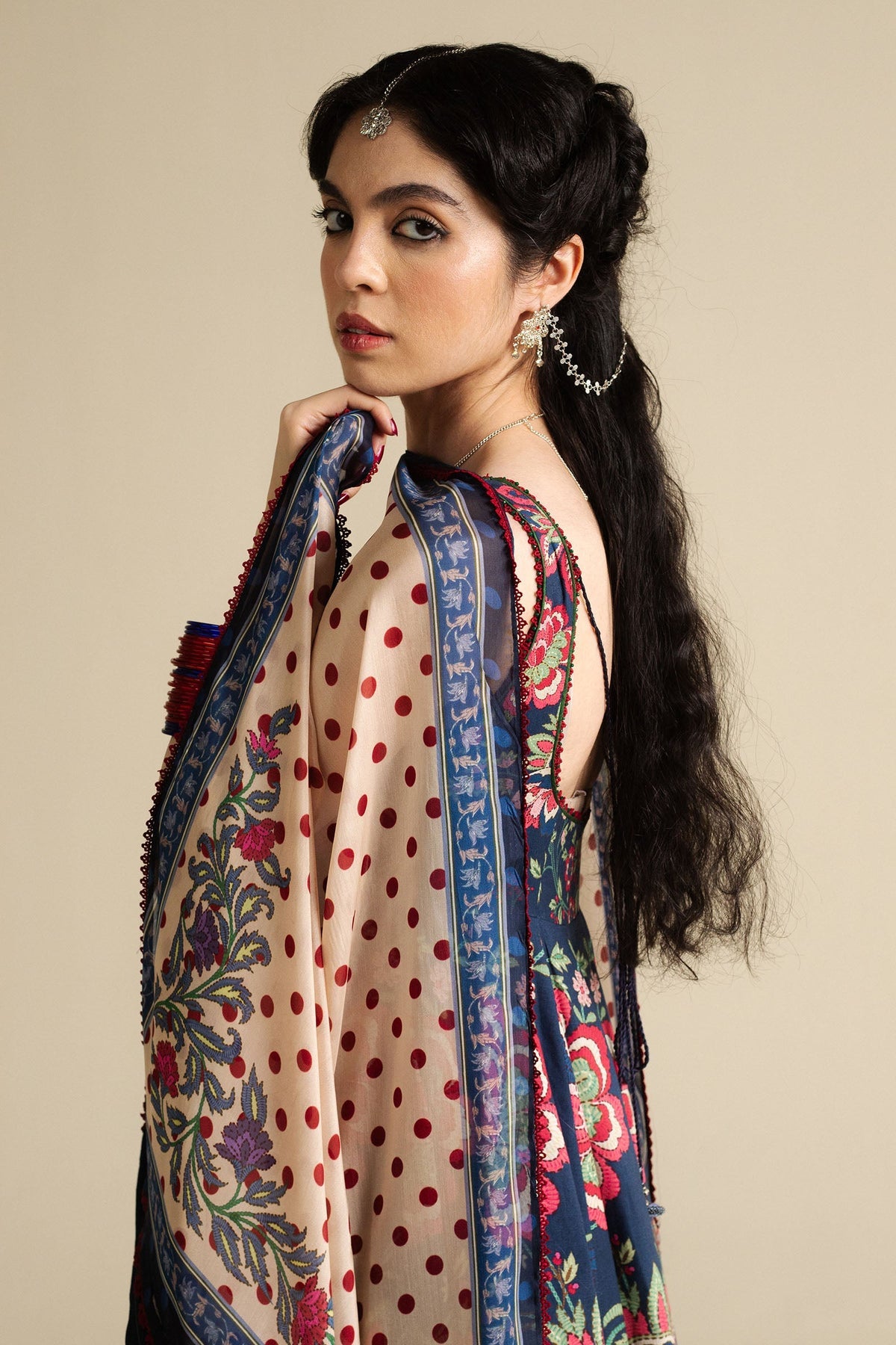 NEELOFUR-D4 | Zara Shahjahan Unstitched Anarkali’25 (RTS)
